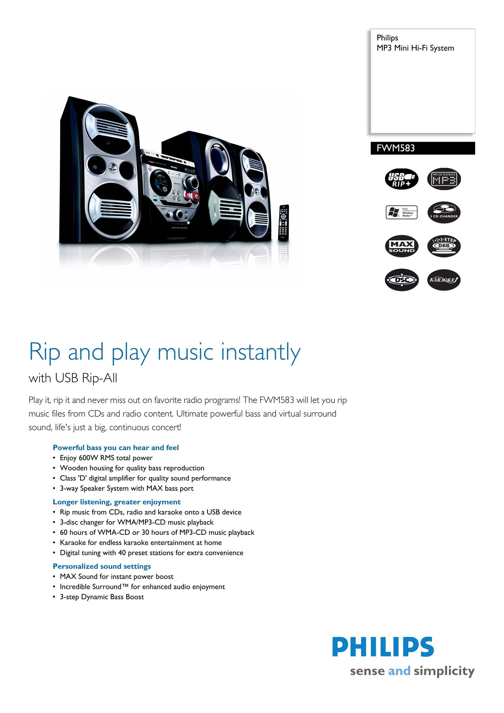 Philips 1264 Stereo System User Manual