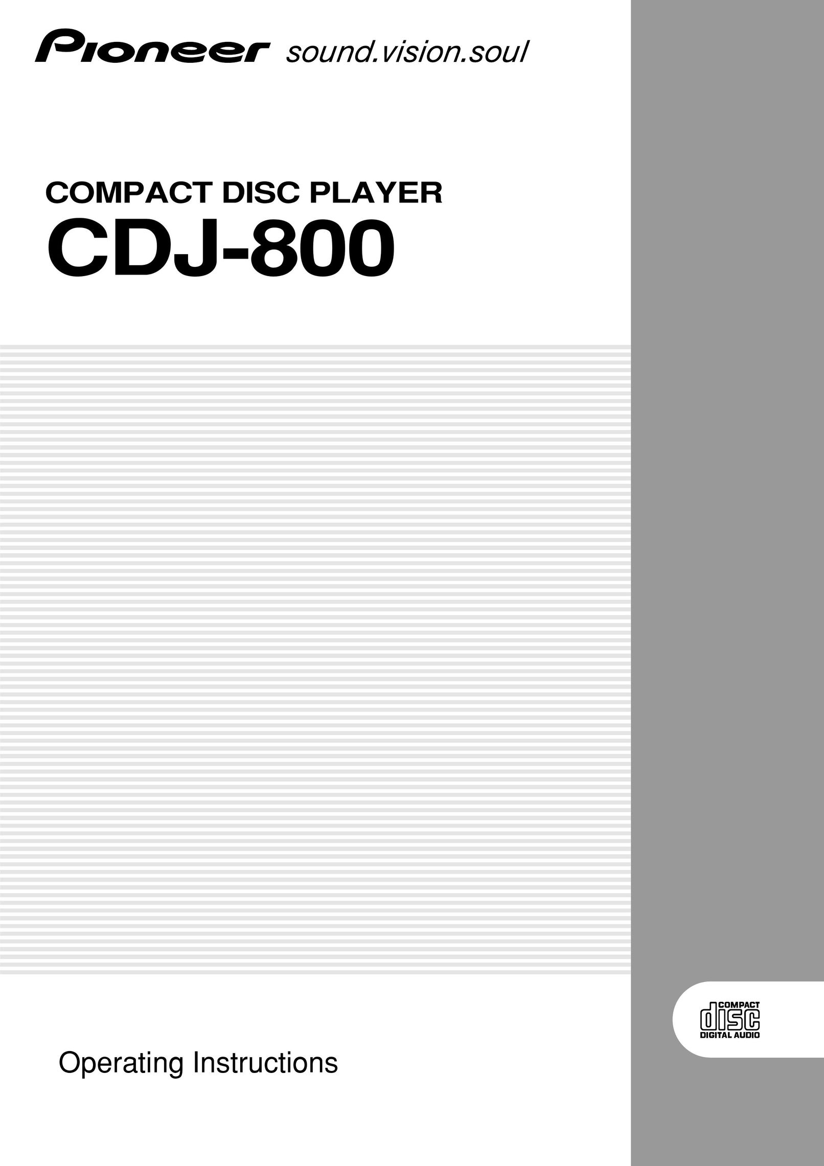 Pioneer CDJ-800 Stereo System User Manual
