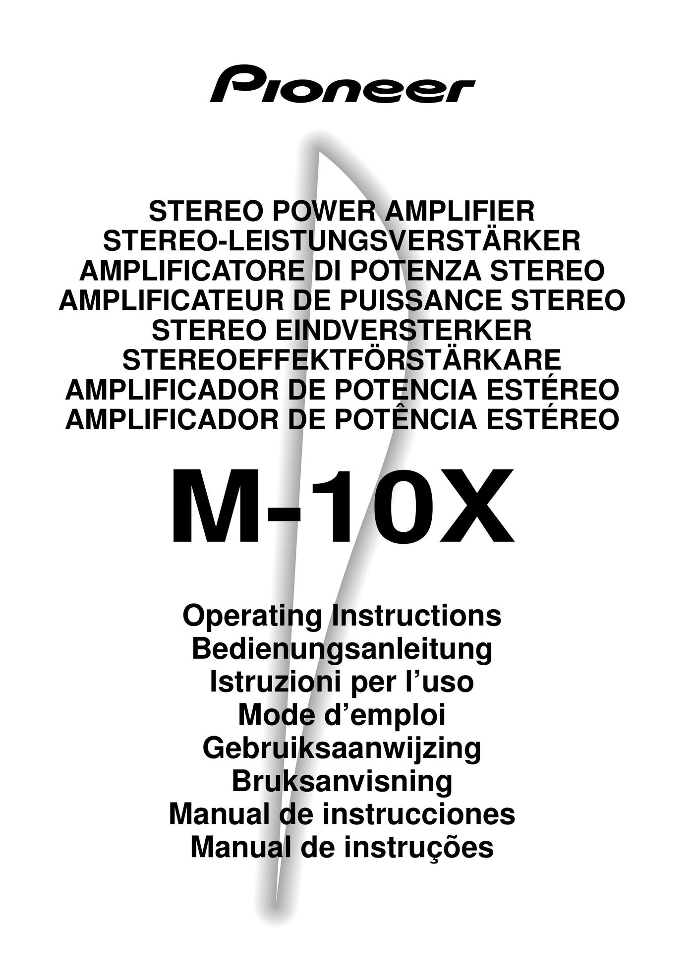 Pioneer M-10X Stereo System User Manual