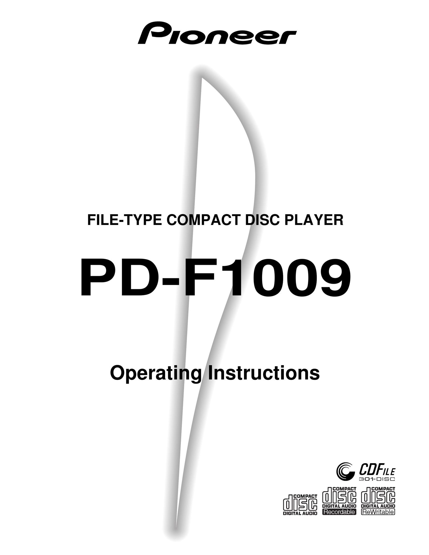 Pioneer PD-F1009 Stereo System User Manual