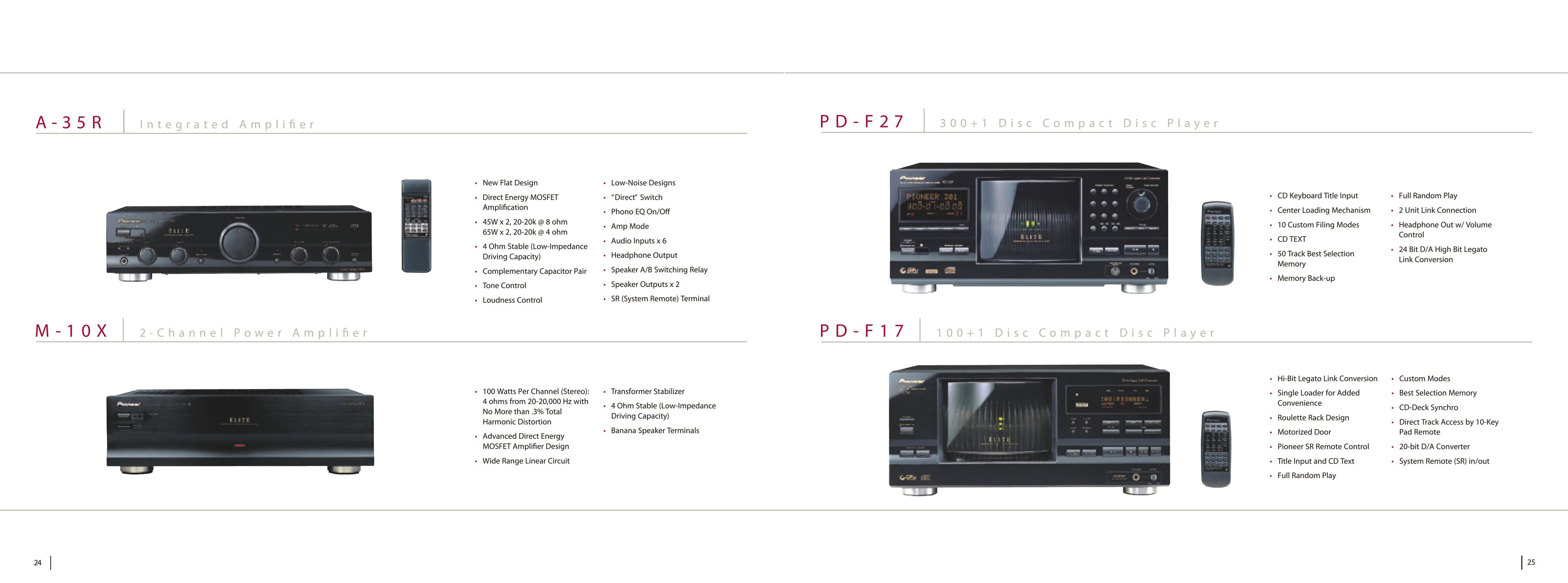 Pioneer PD-F17 Stereo System User Manual