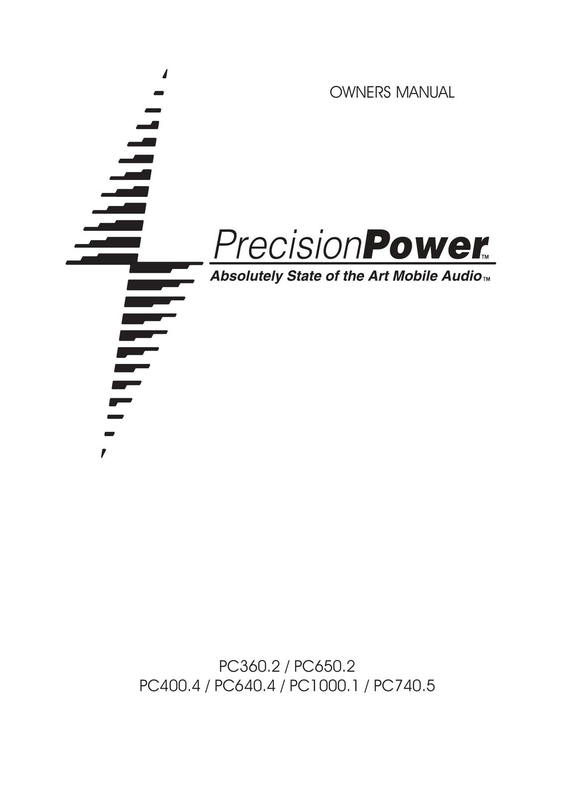Precision Power PC1000.1 Stereo System User Manual