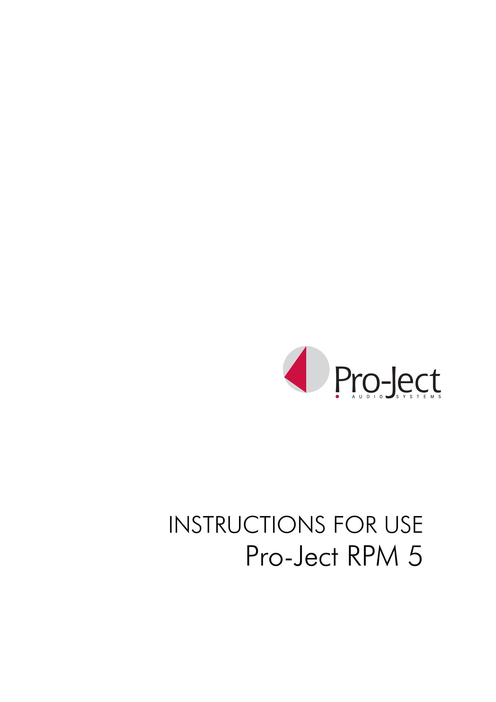 Pro-Ject PRO-JECT RPM 5 Stereo System User Manual