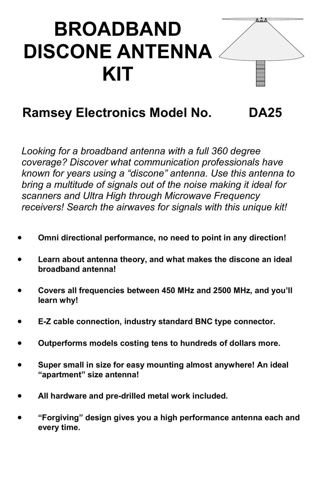 Ramsey Electronics DA25 Stereo System User Manual