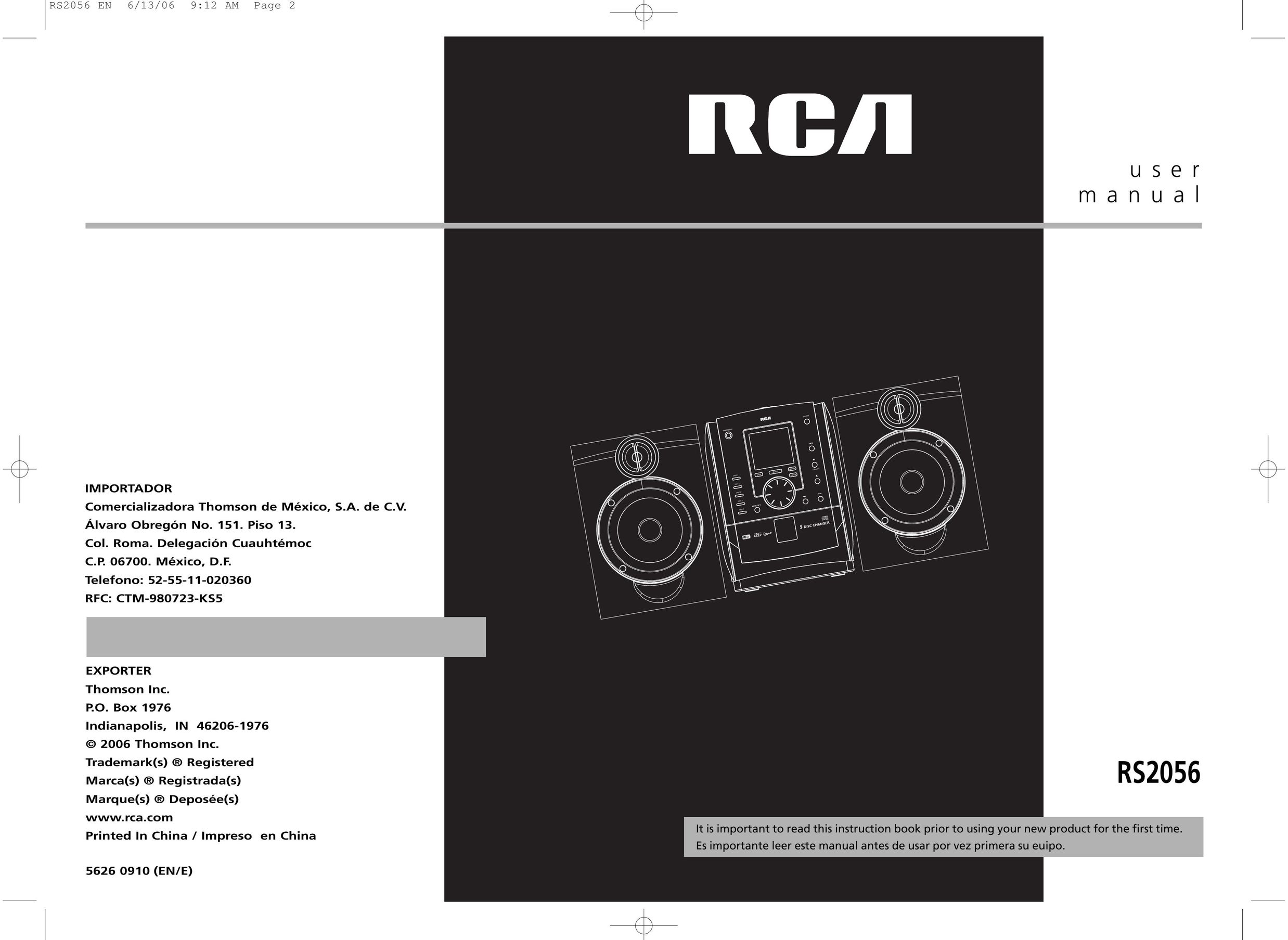 RCA RS2056 Stereo System User Manual