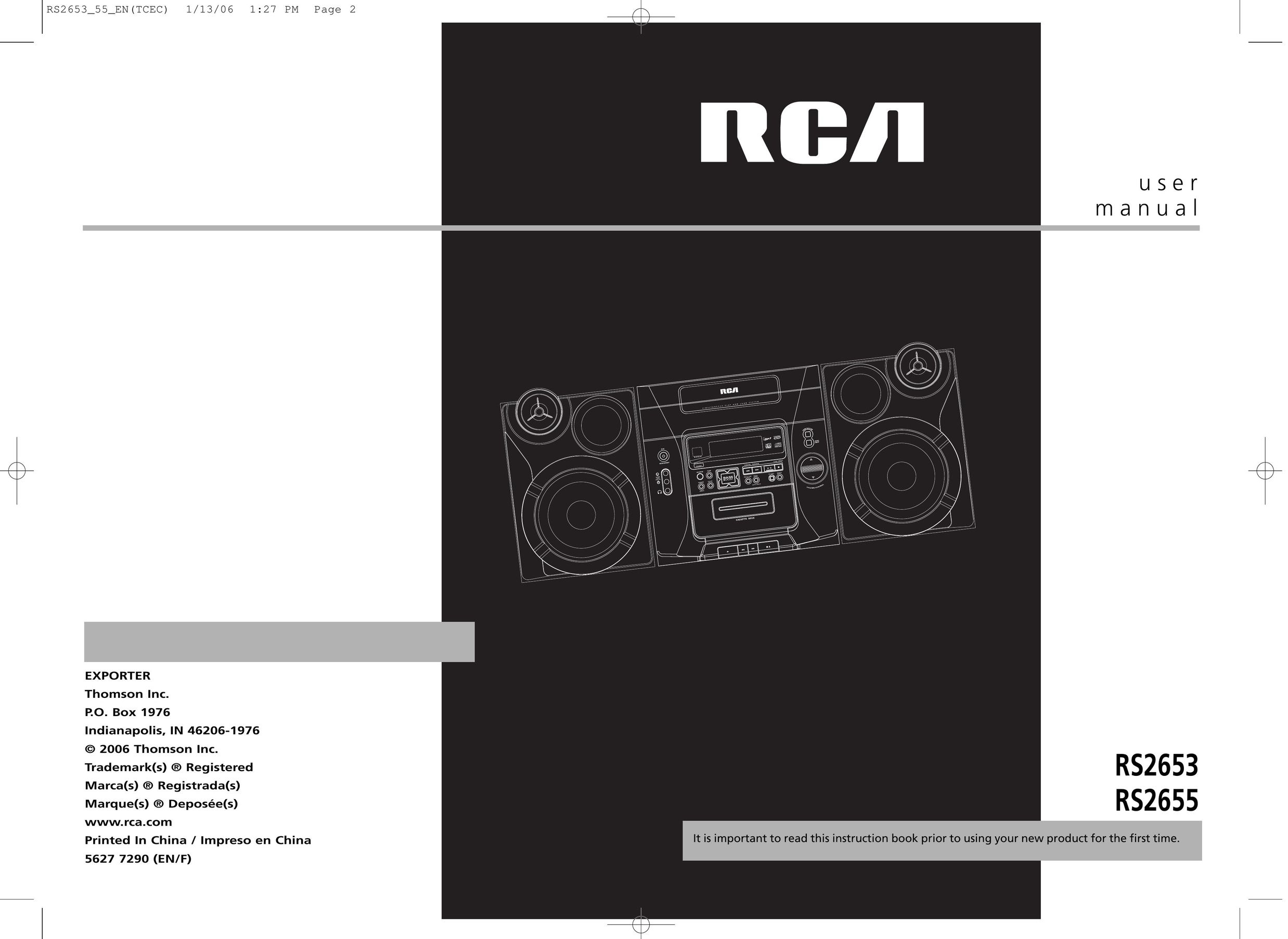RCA RS2655 Stereo System User Manual