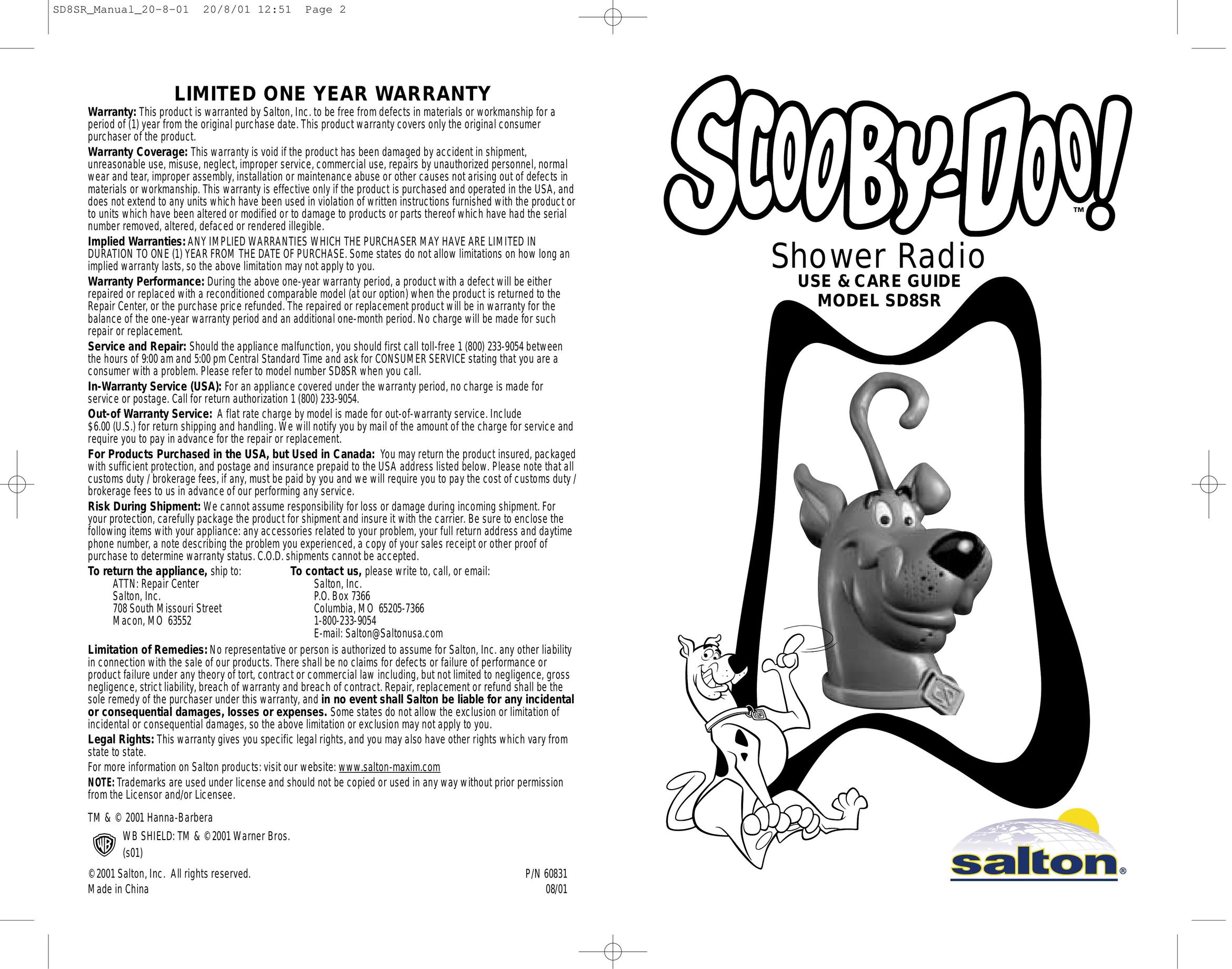 Salton SD8SR Stereo System User Manual