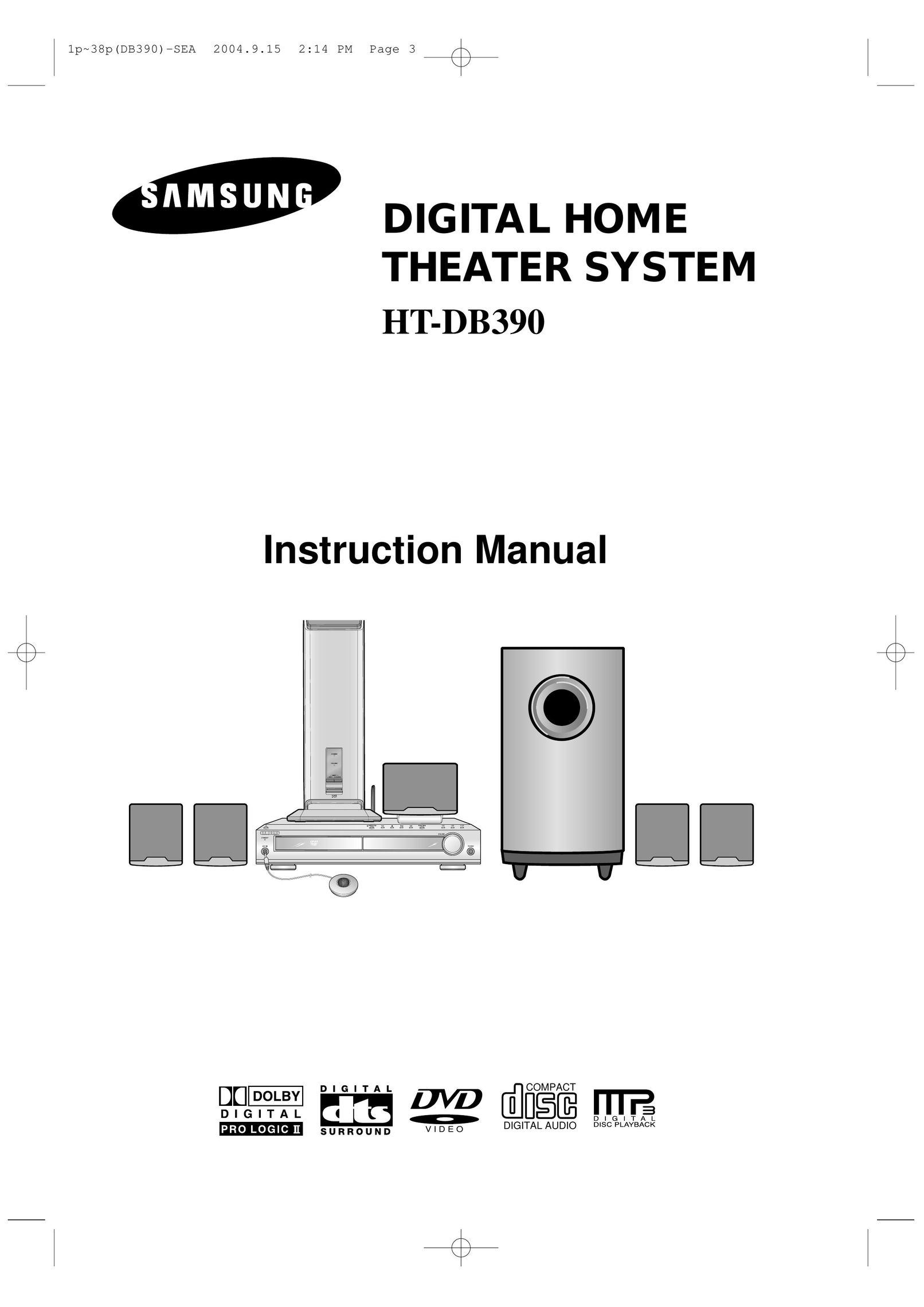 Samsung HT-DB390 Stereo System User Manual