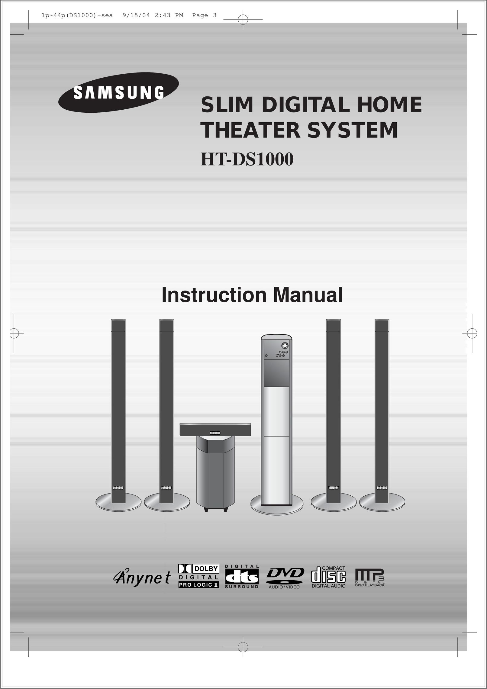 Samsung HT-DS1000 Stereo System User Manual