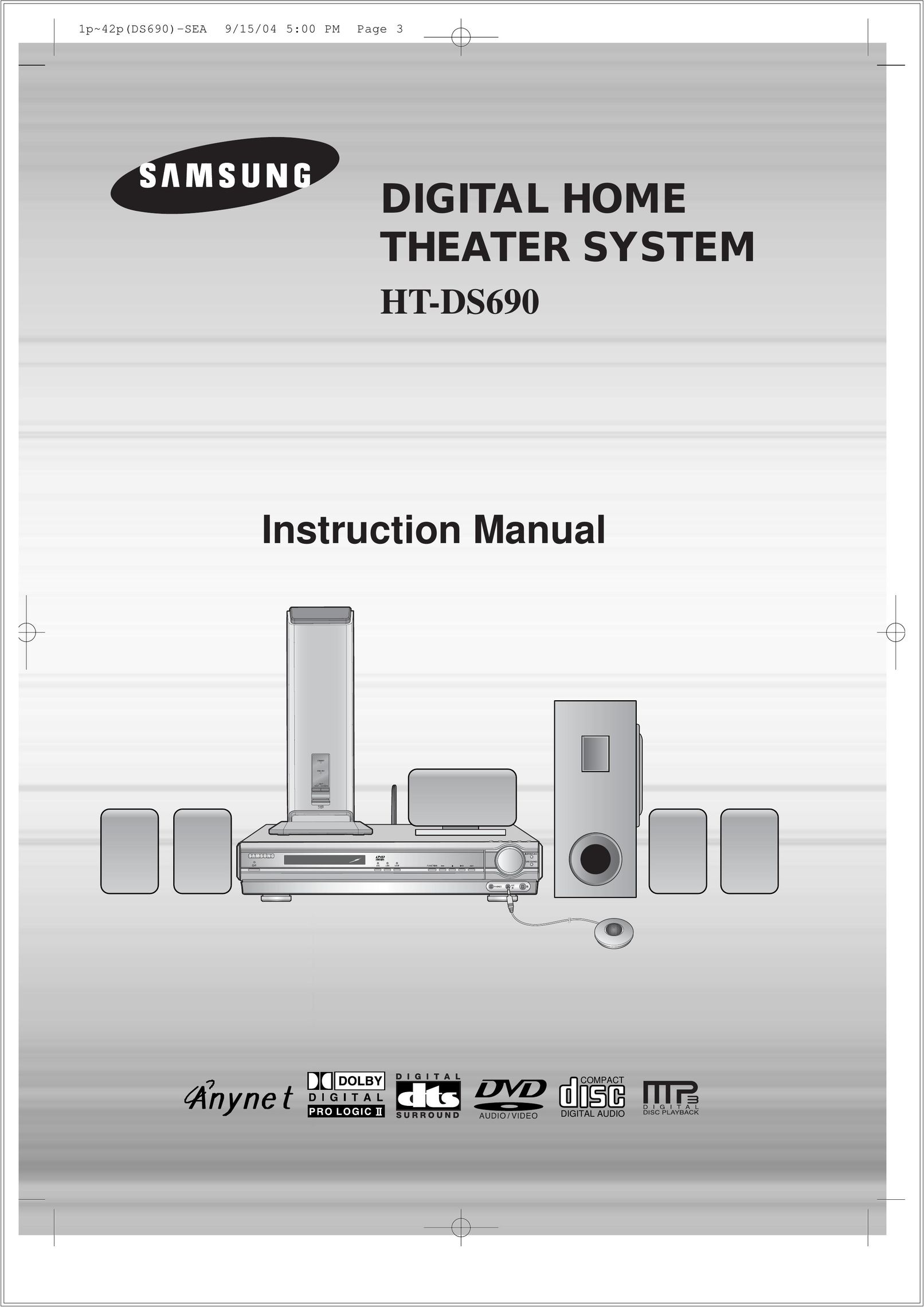 Samsung HT-DS690 Stereo System User Manual
