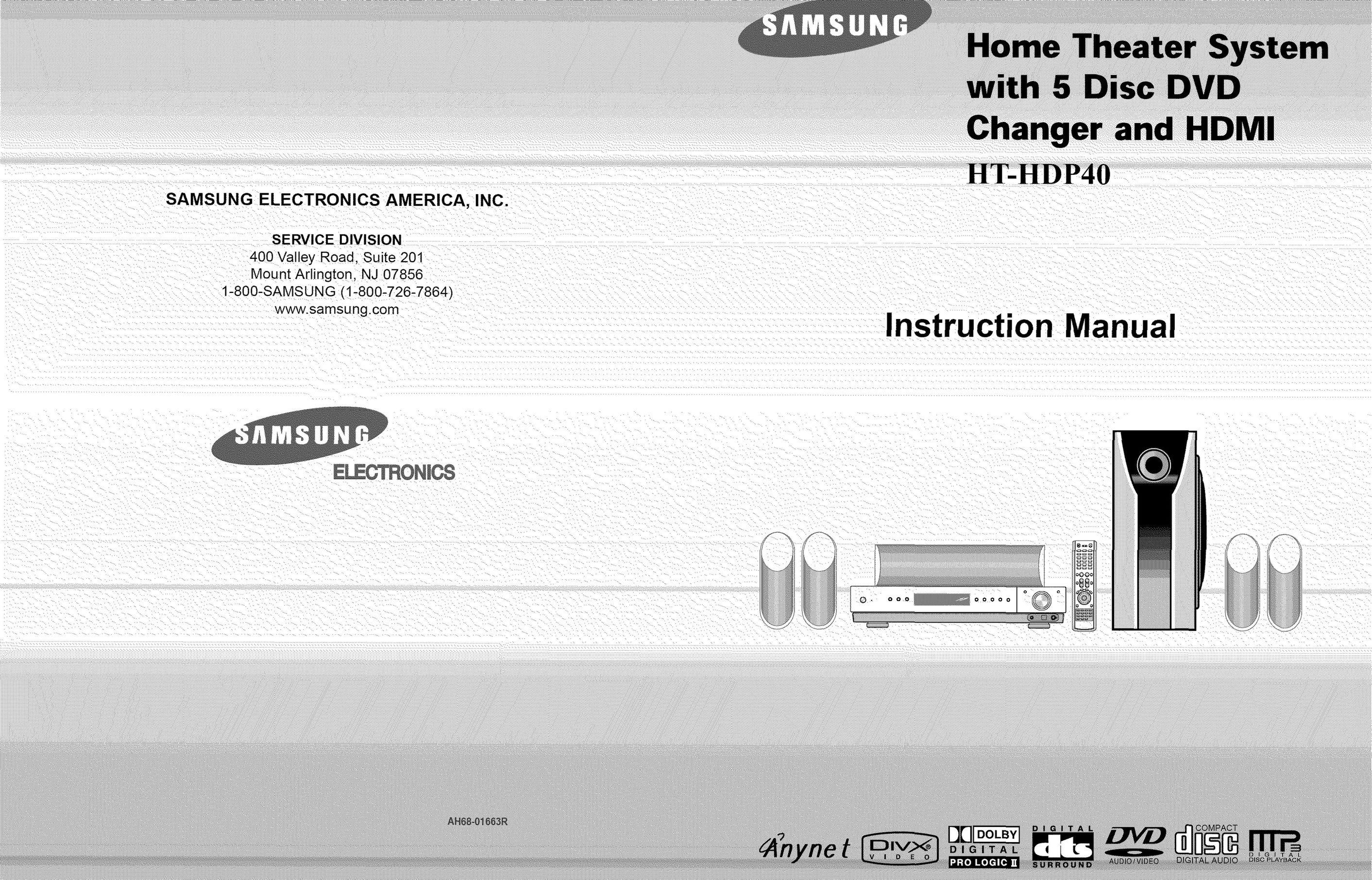 Samsung HT-HDP40 Stereo System User Manual