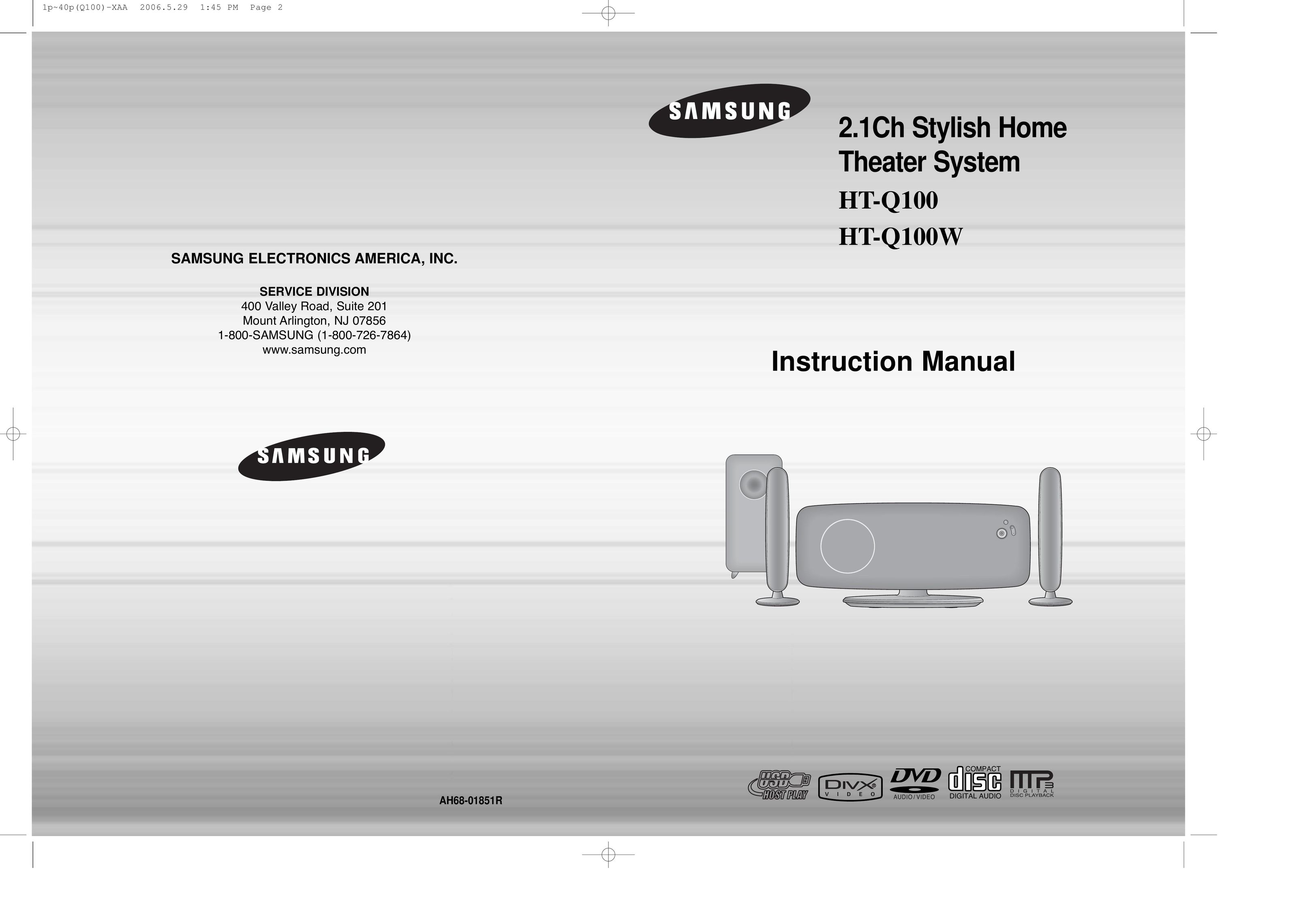 Samsung HT-Q100 Stereo System User Manual