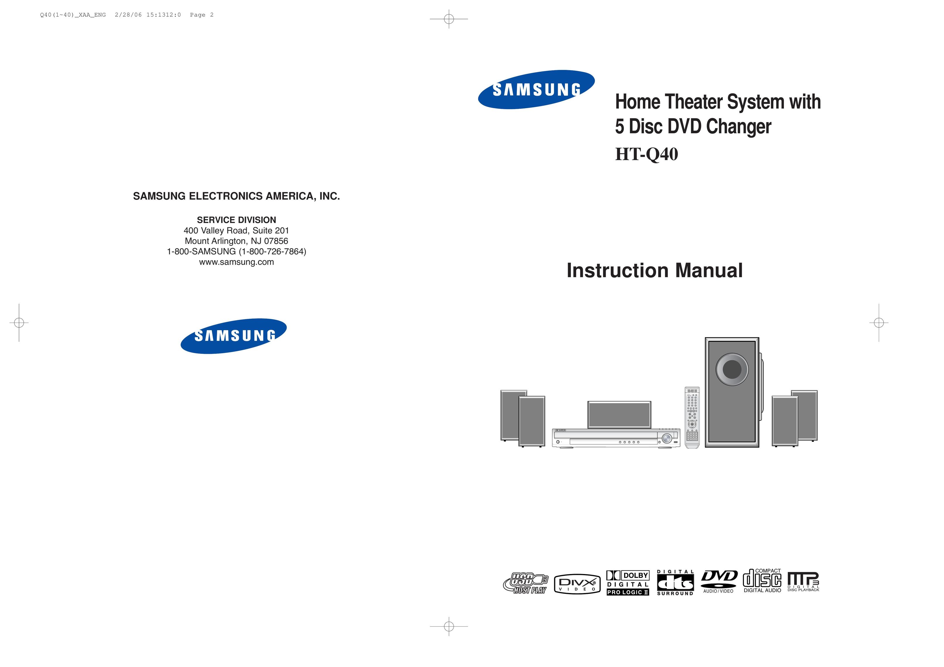 Samsung HT-Q40 Stereo System User Manual