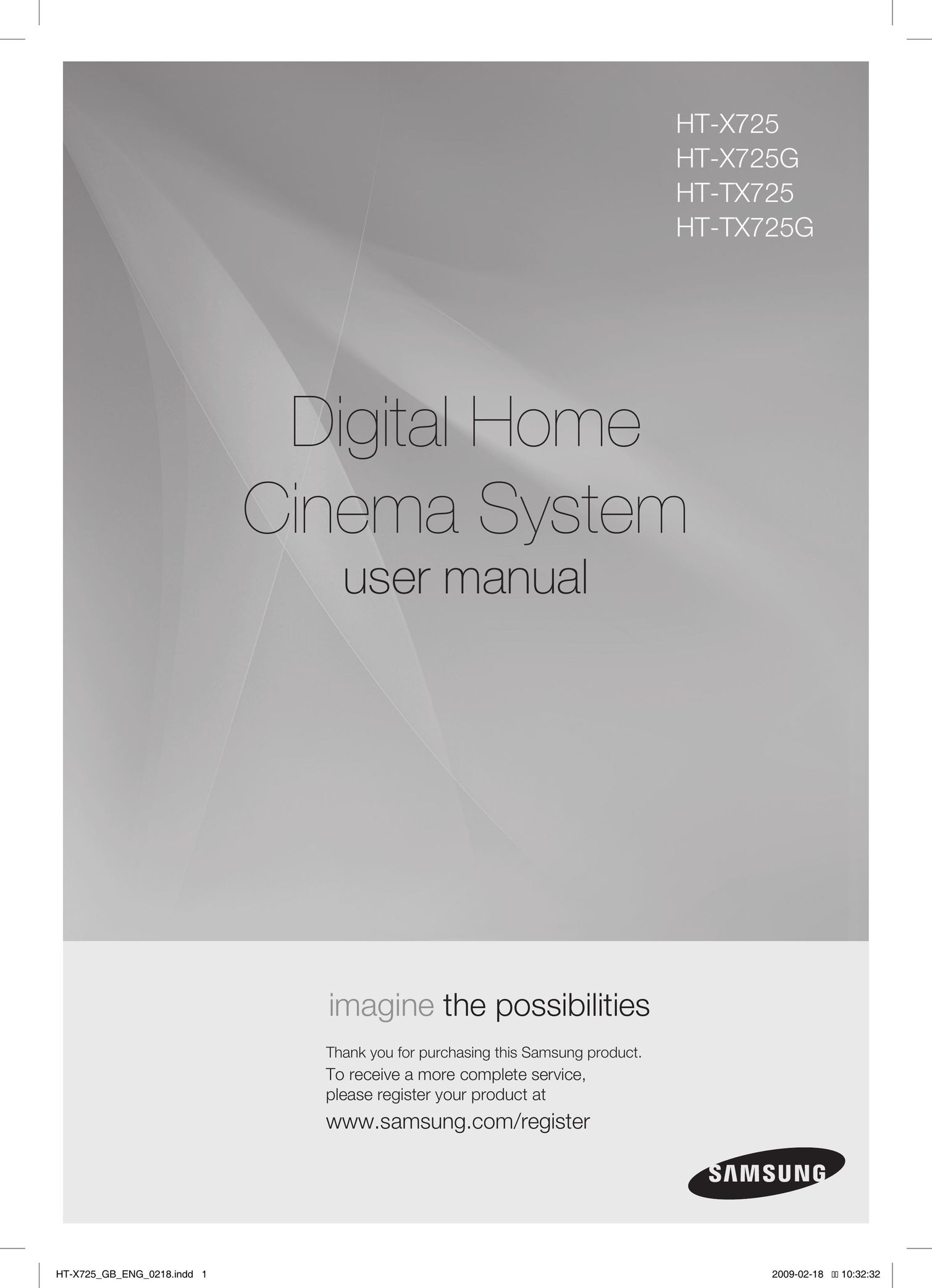 Samsung HT-X725 Stereo System User Manual