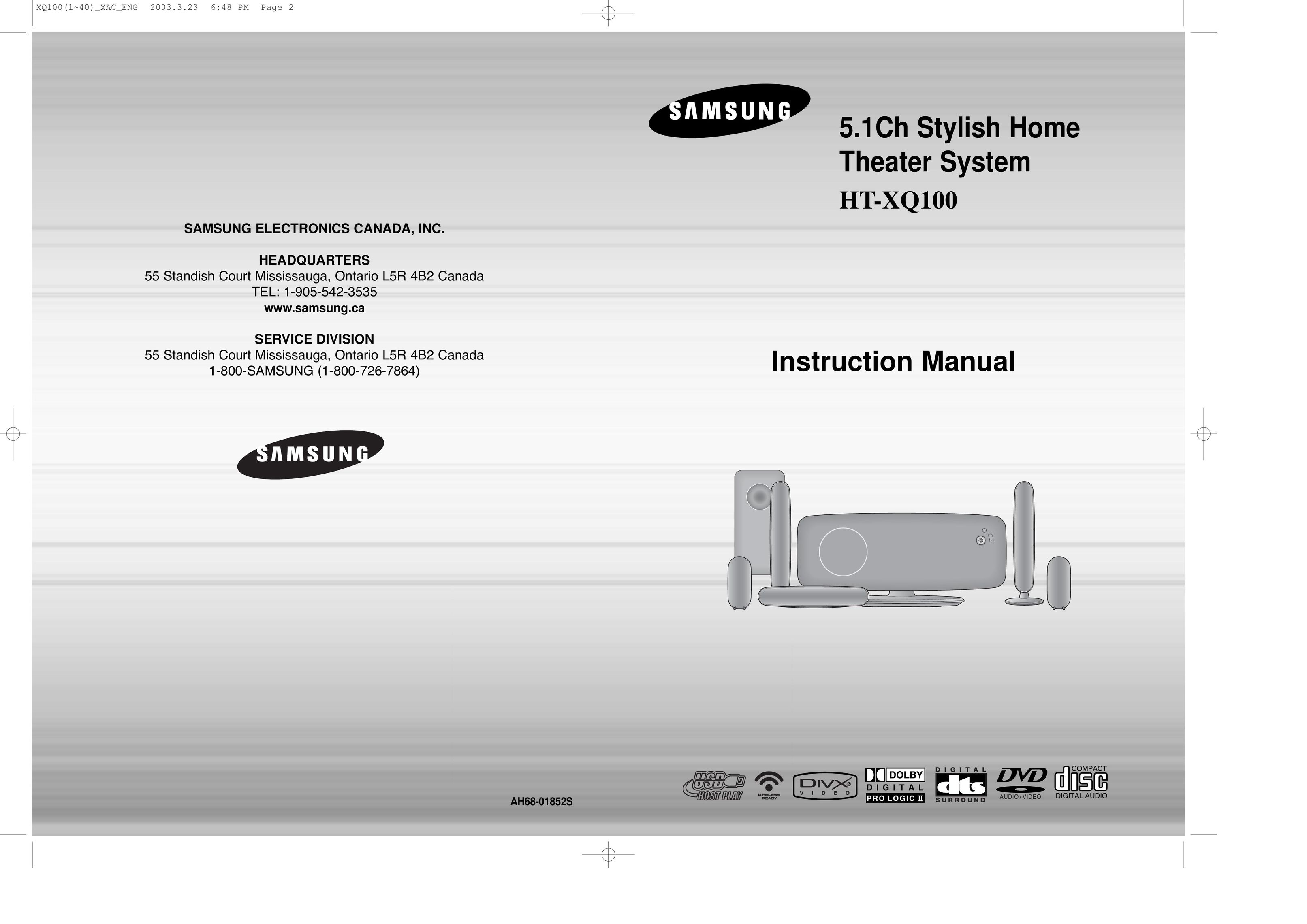 Samsung HT-XQ100 Stereo System User Manual