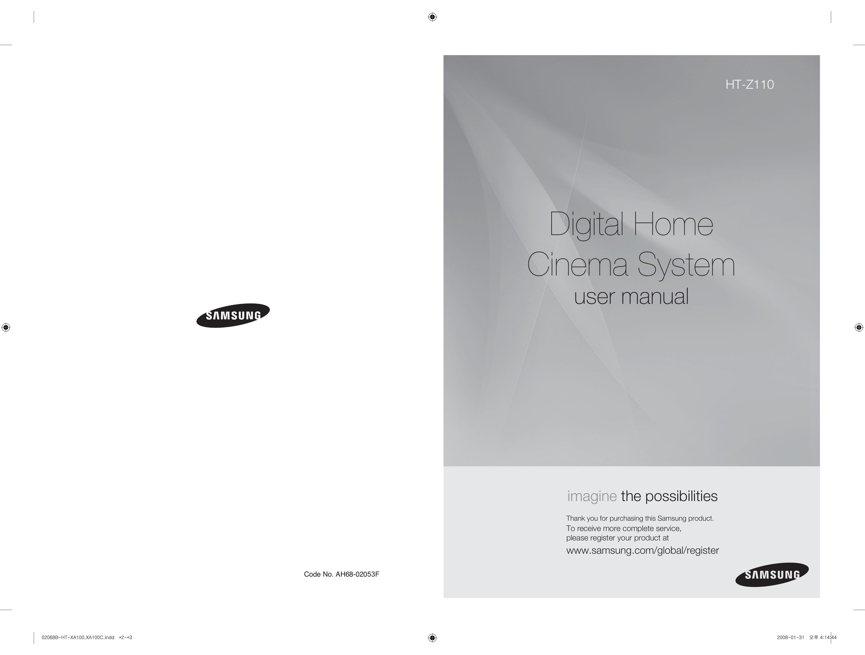 Samsung HT-Z110 Stereo System User Manual