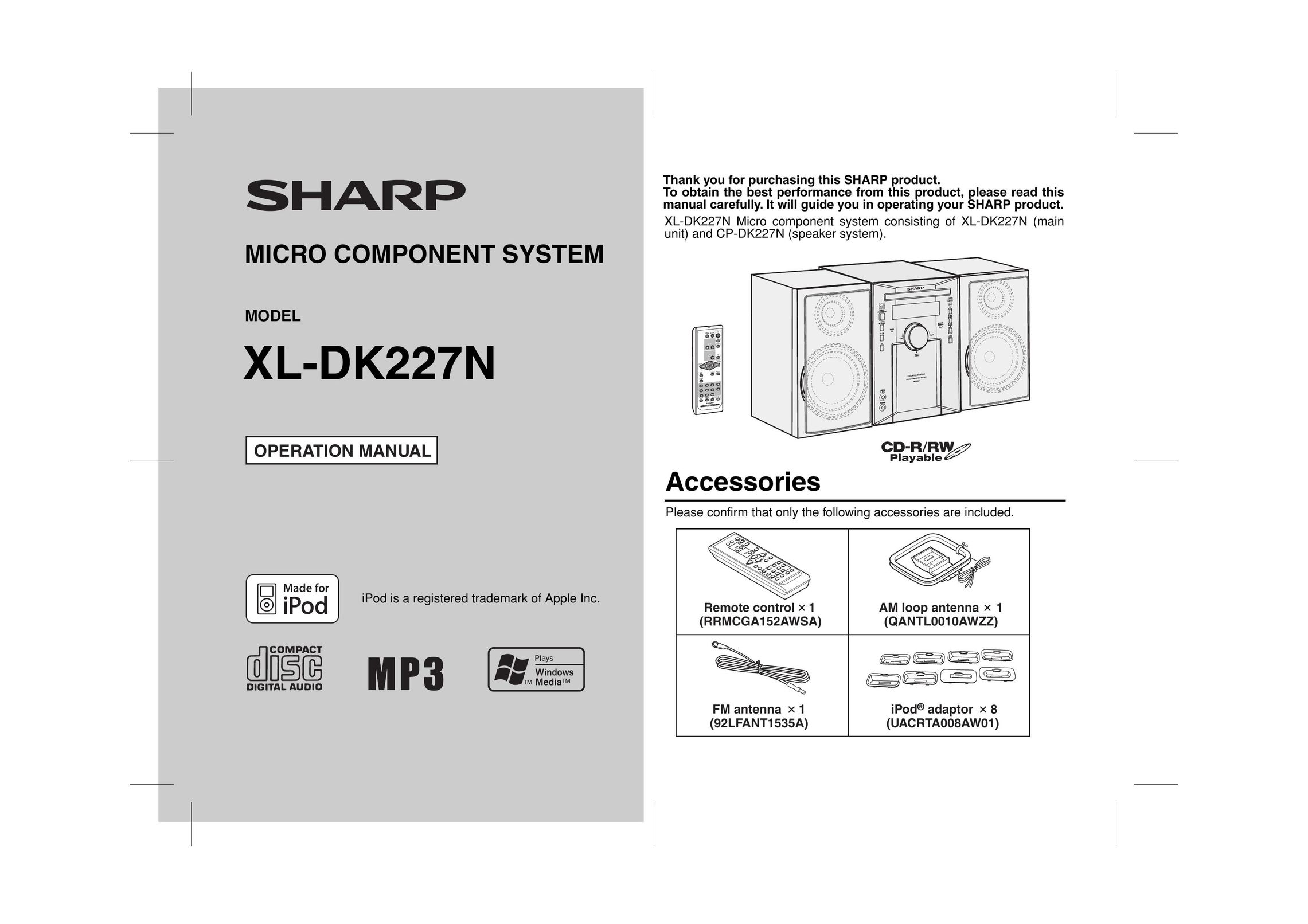 Sharp DK227N Stereo System User Manual