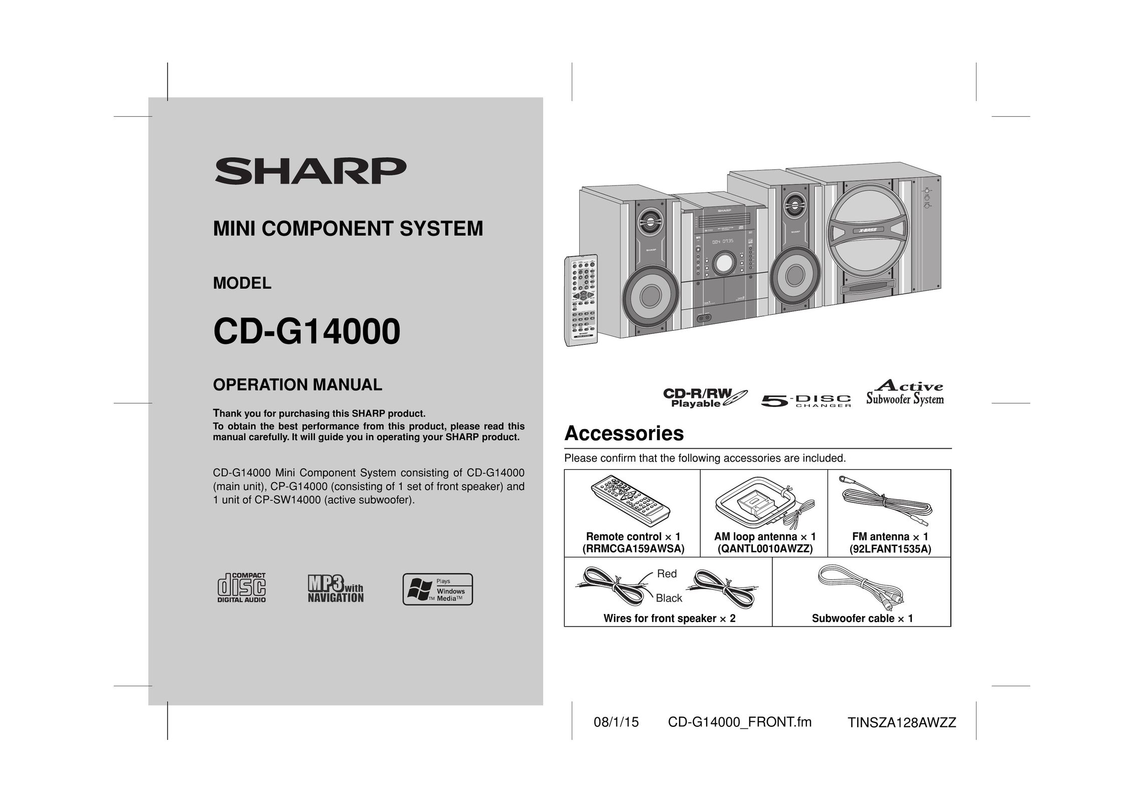 Sharp G14000 Stereo System User Manual