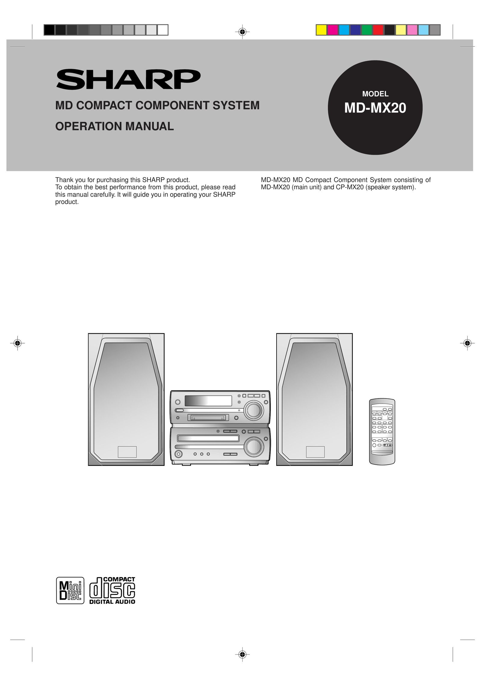 Sharp MD-MX20 Stereo System User Manual