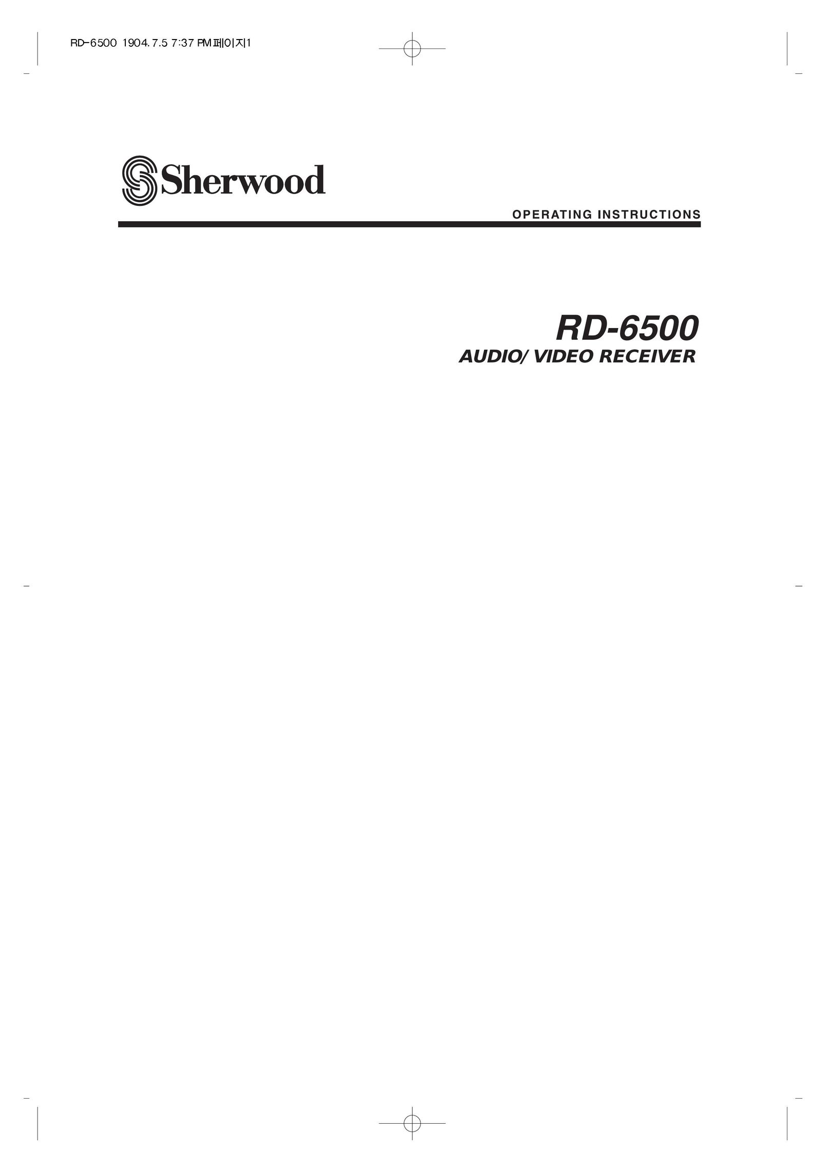 Sherwood RD-6500 Stereo System User Manual
