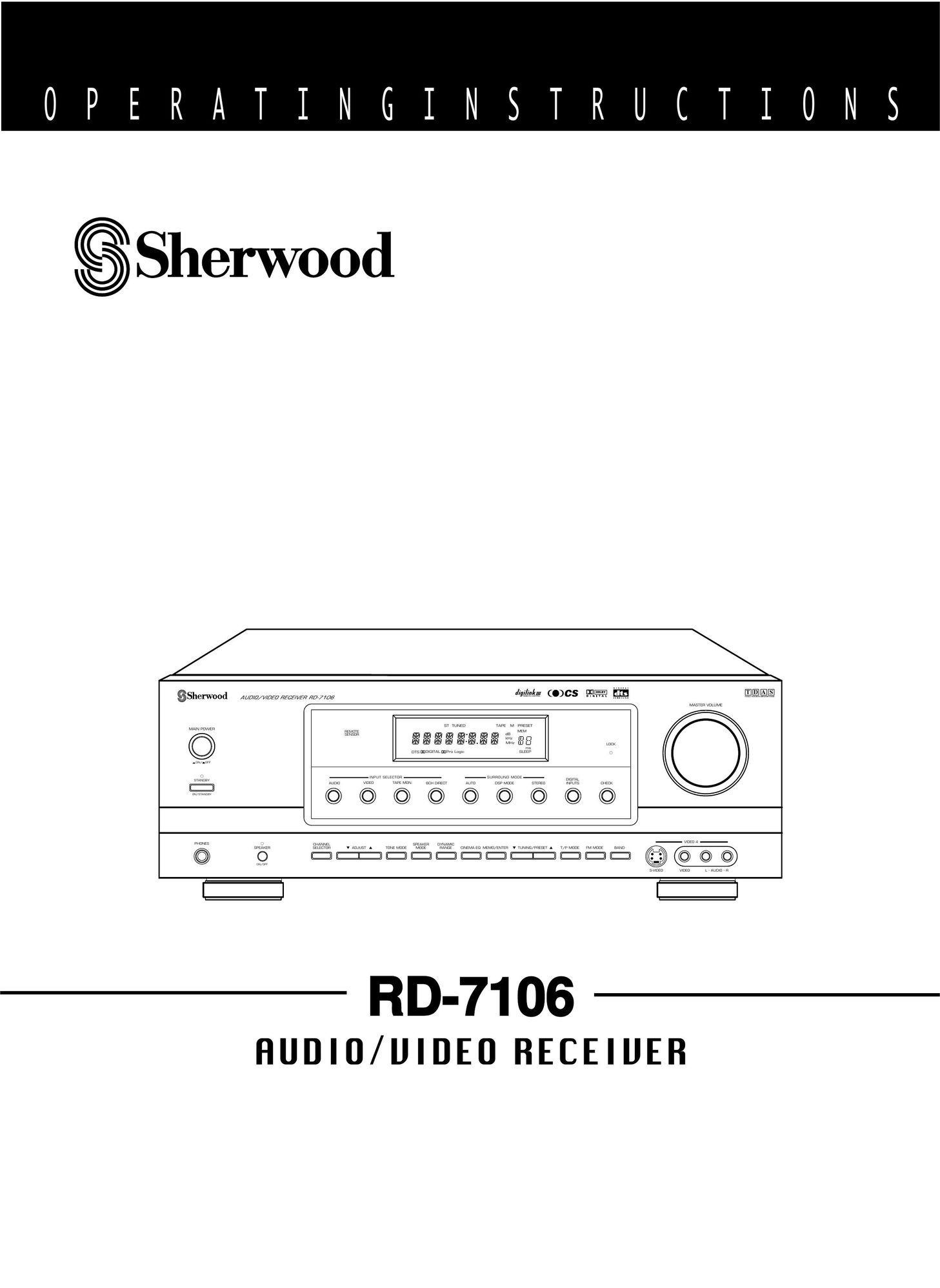 Sherwood RD-7106 Stereo System User Manual