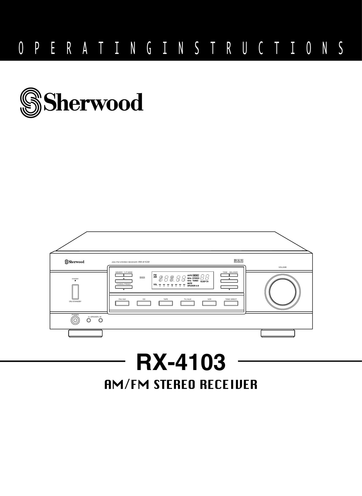 Sherwood RX-4103 Stereo System User Manual
