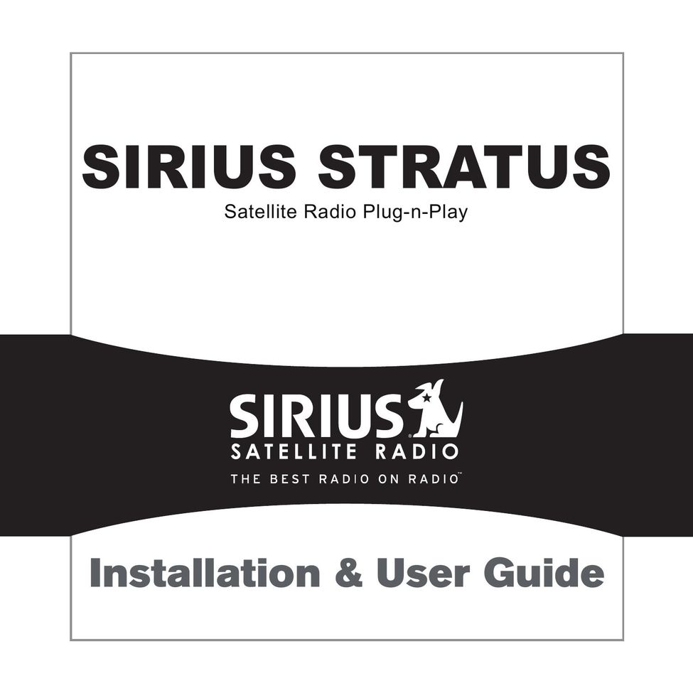 Sirius Satellite Radio AM/FM SV3 Stereo System User Manual