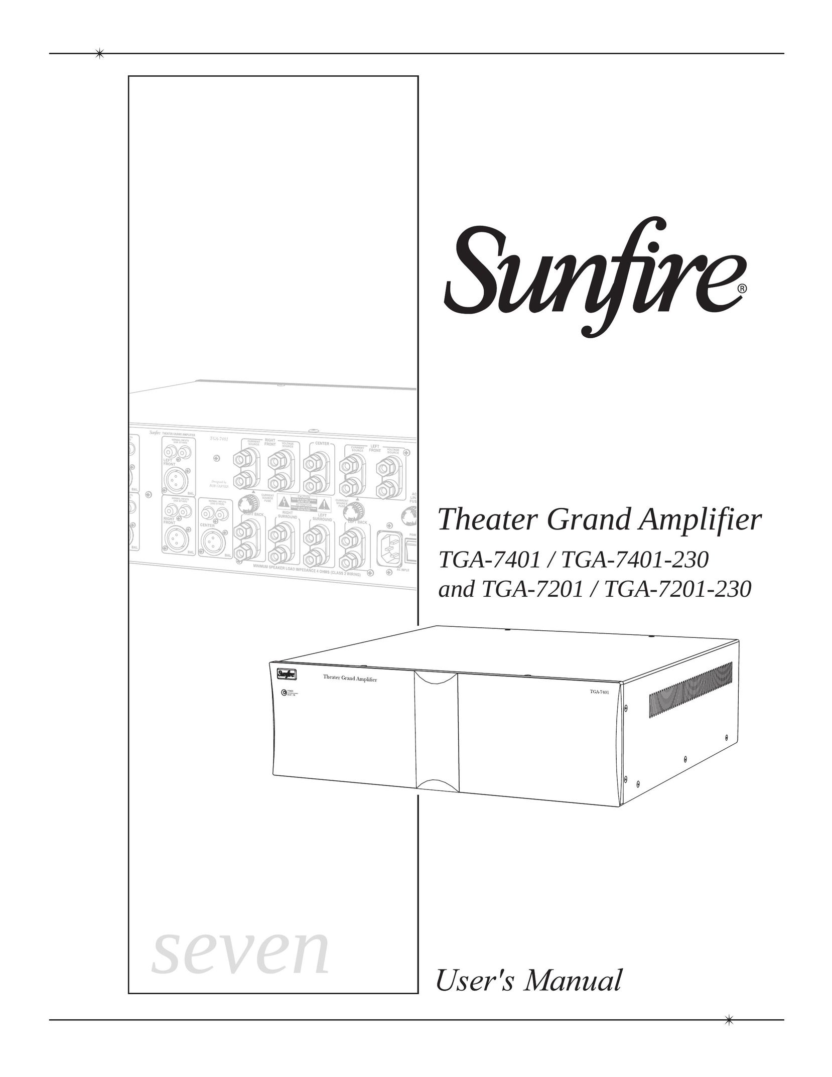 Sunfire TGA7401 Stereo System User Manual