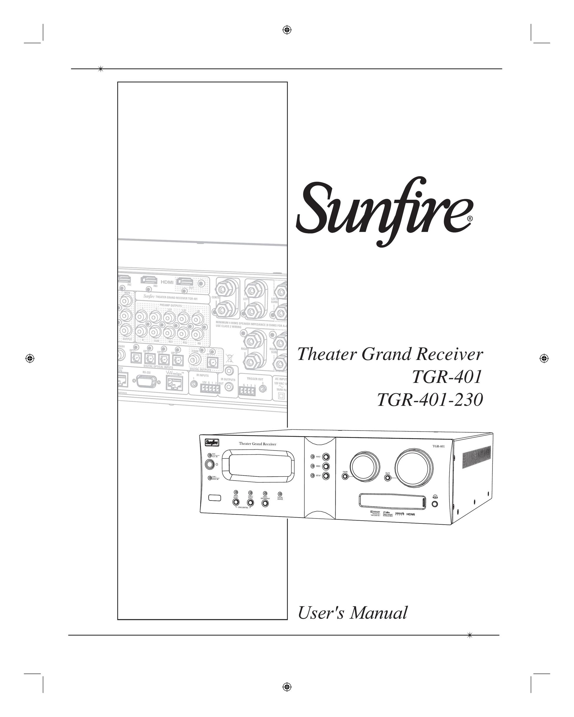 Sunfire TGR401 Stereo System User Manual