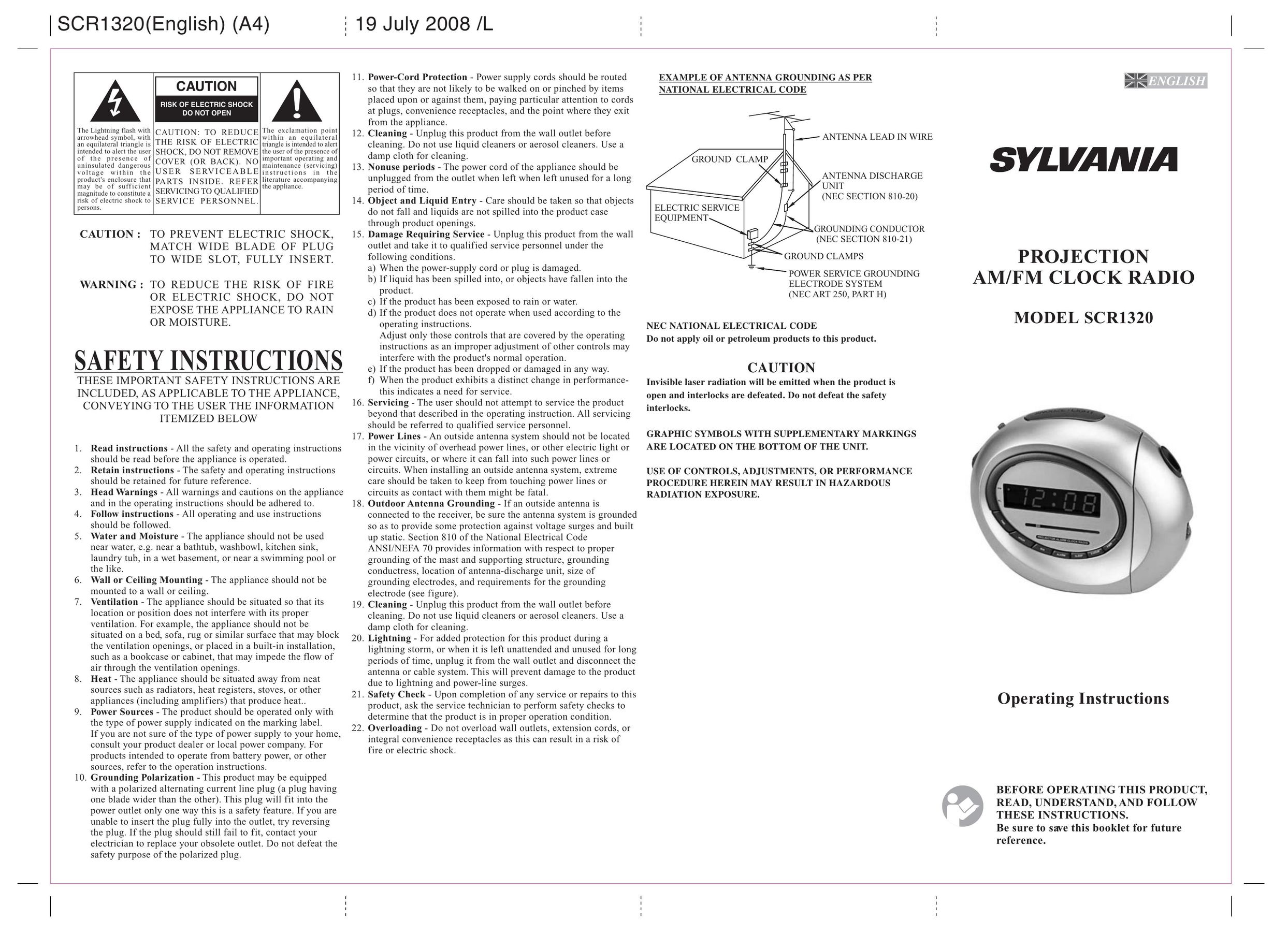Sylvania SCR1320 Stereo System User Manual