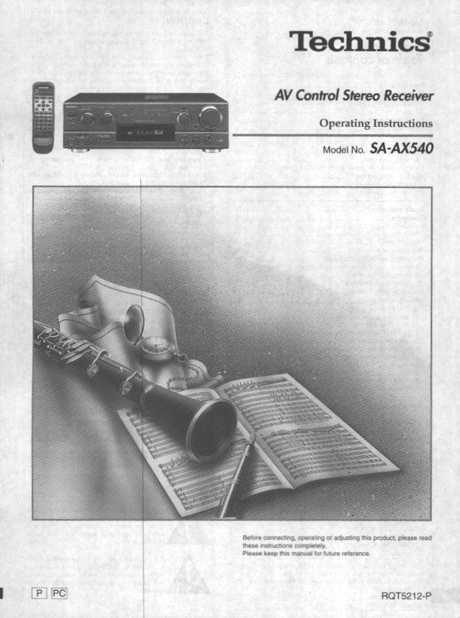 Technics SA-AX540 Stereo System User Manual