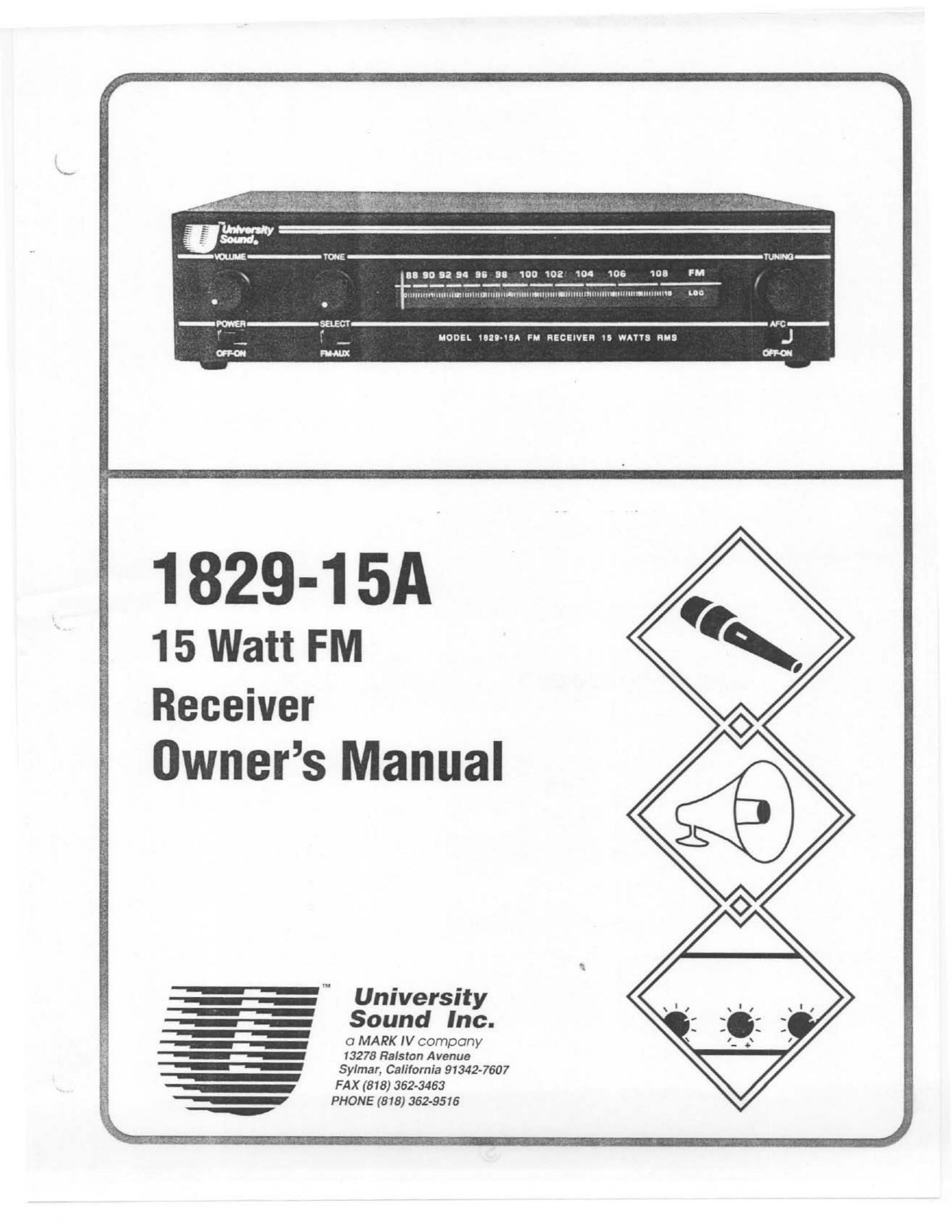 Telex 1829-15A Stereo System User Manual