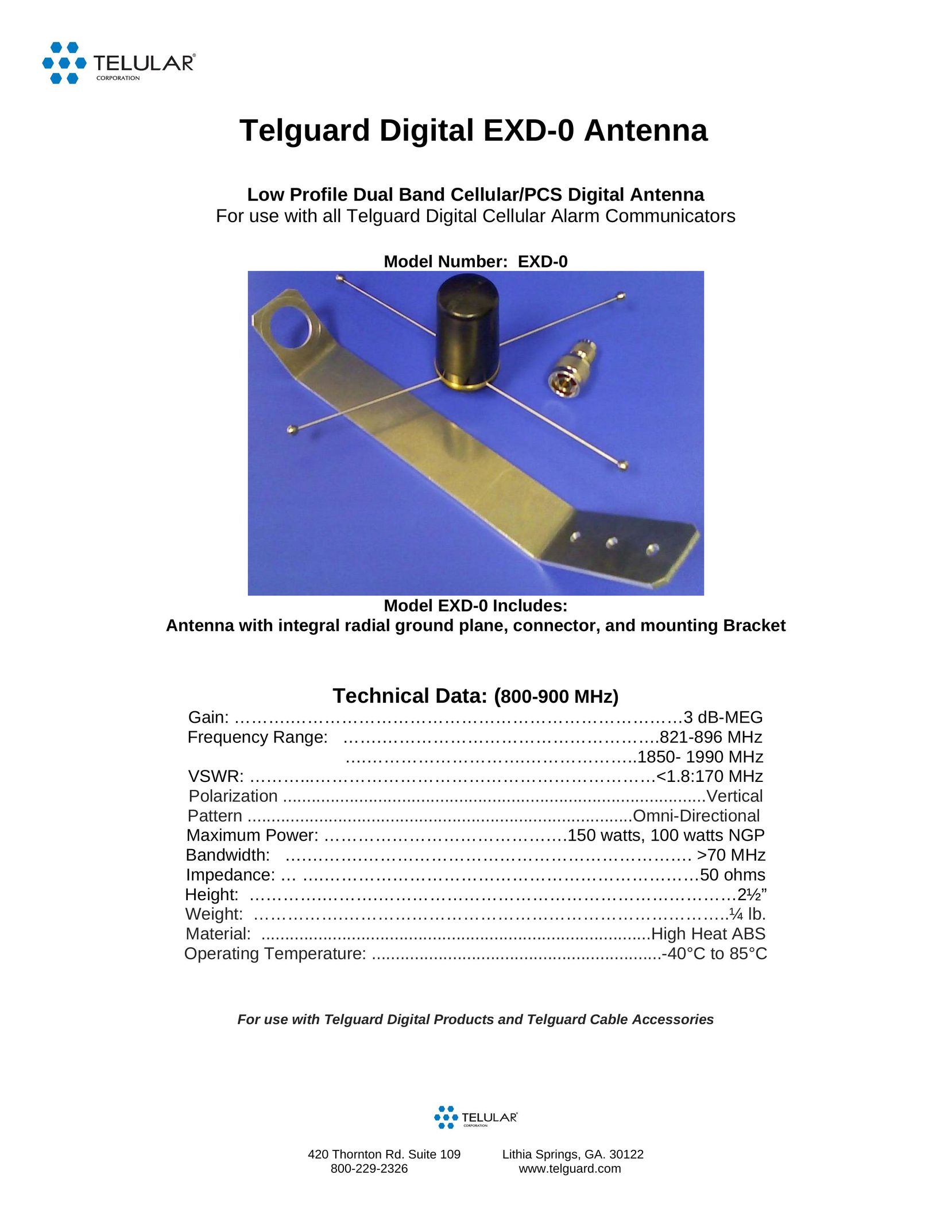 Telular EXD-0 Stereo System User Manual