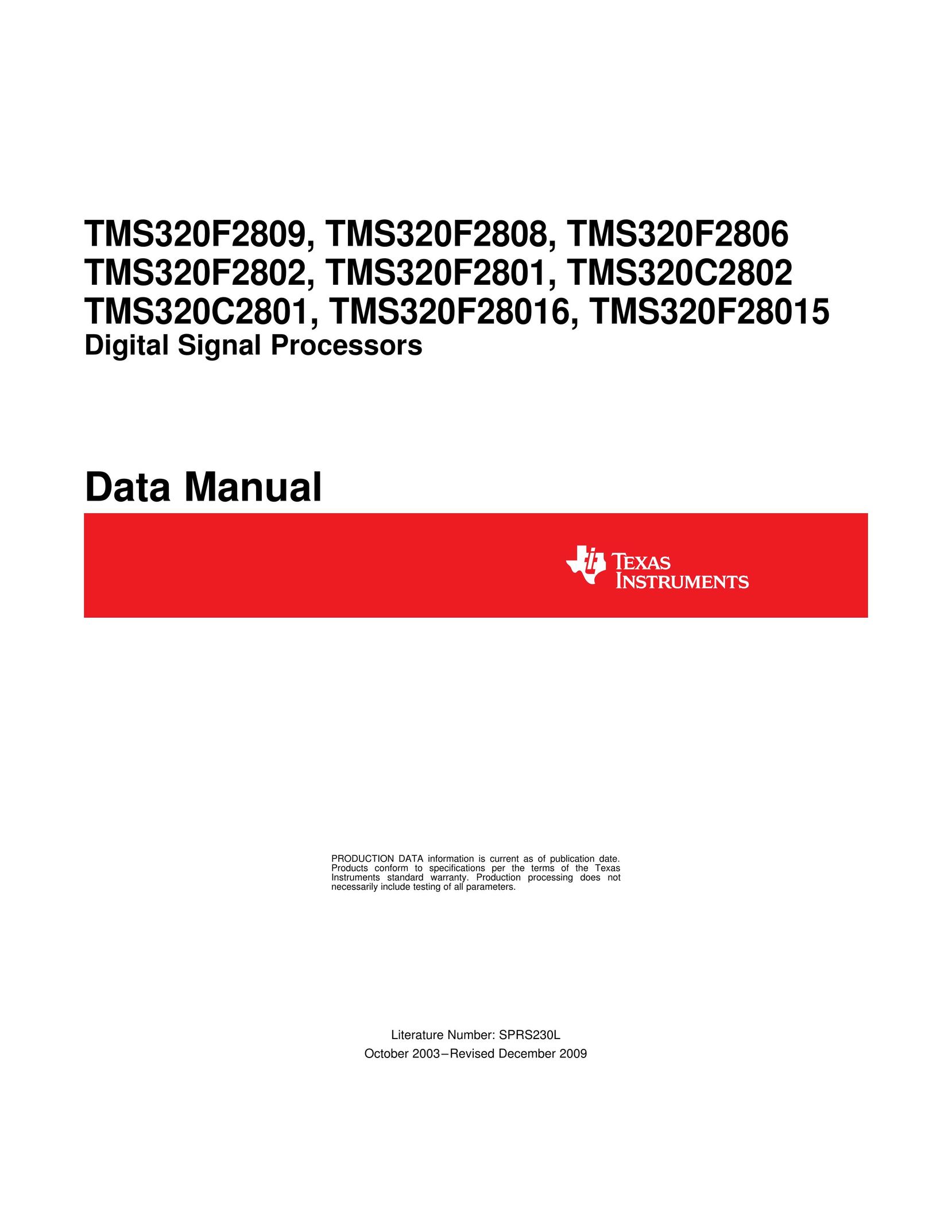 Texas Instruments TMS320F2809 Stereo System User Manual