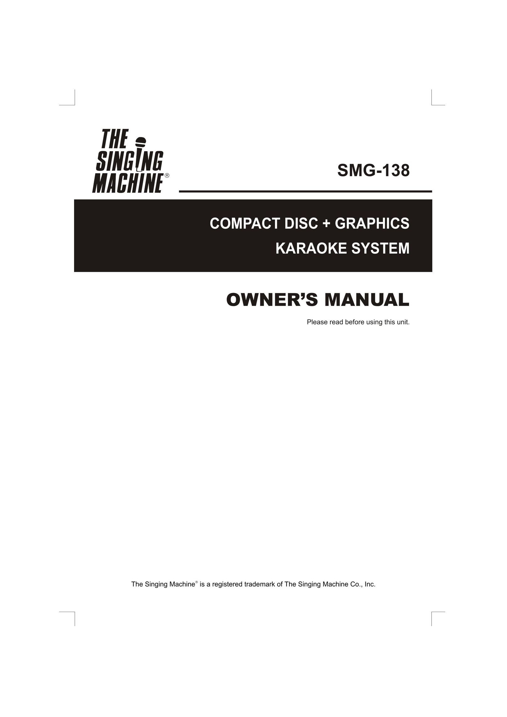 The Singing Machine SMG-138 Stereo System User Manual