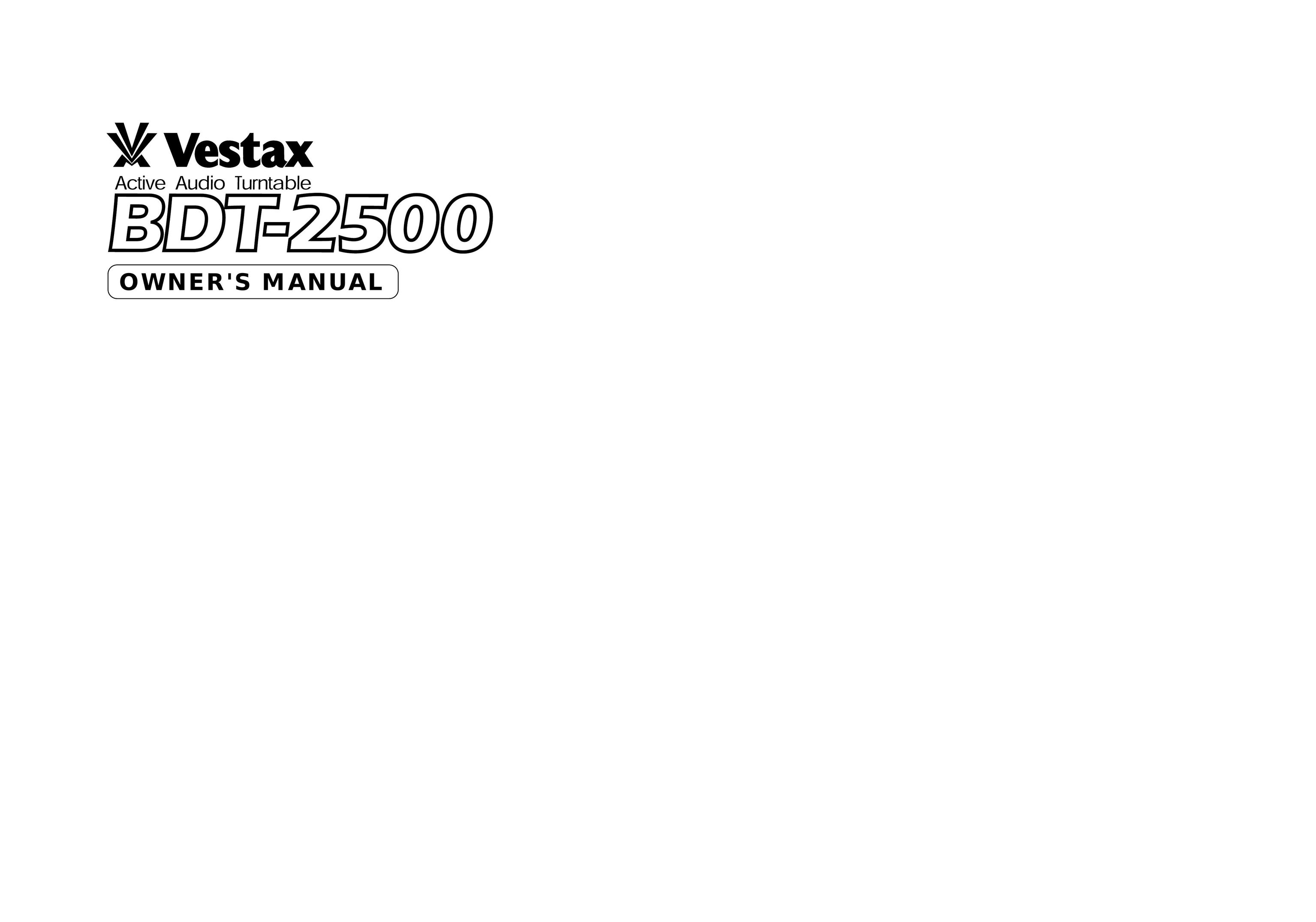 Vestax BDT-2500 Stereo System User Manual