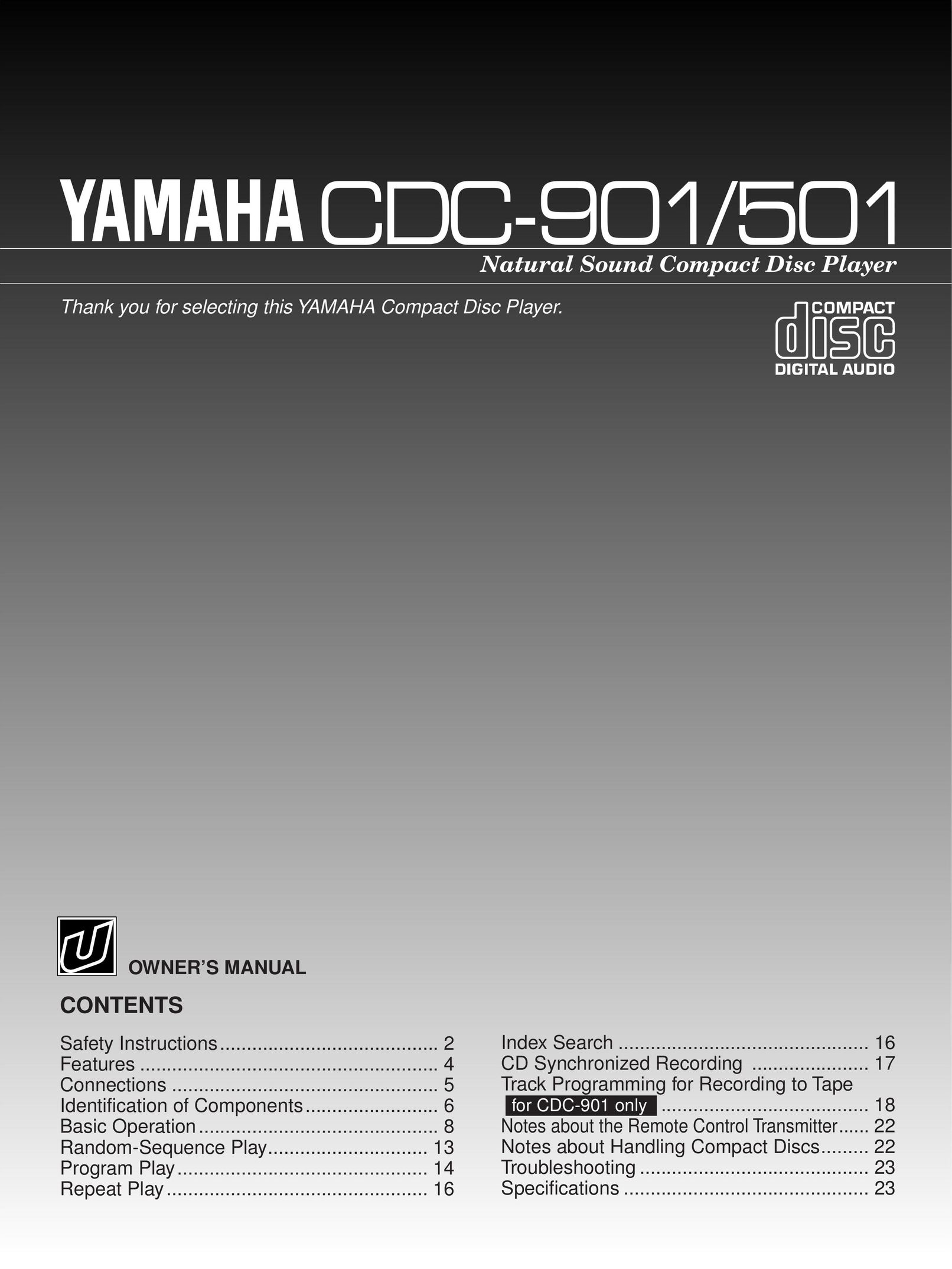 Yamaha CDC-901 Stereo System User Manual