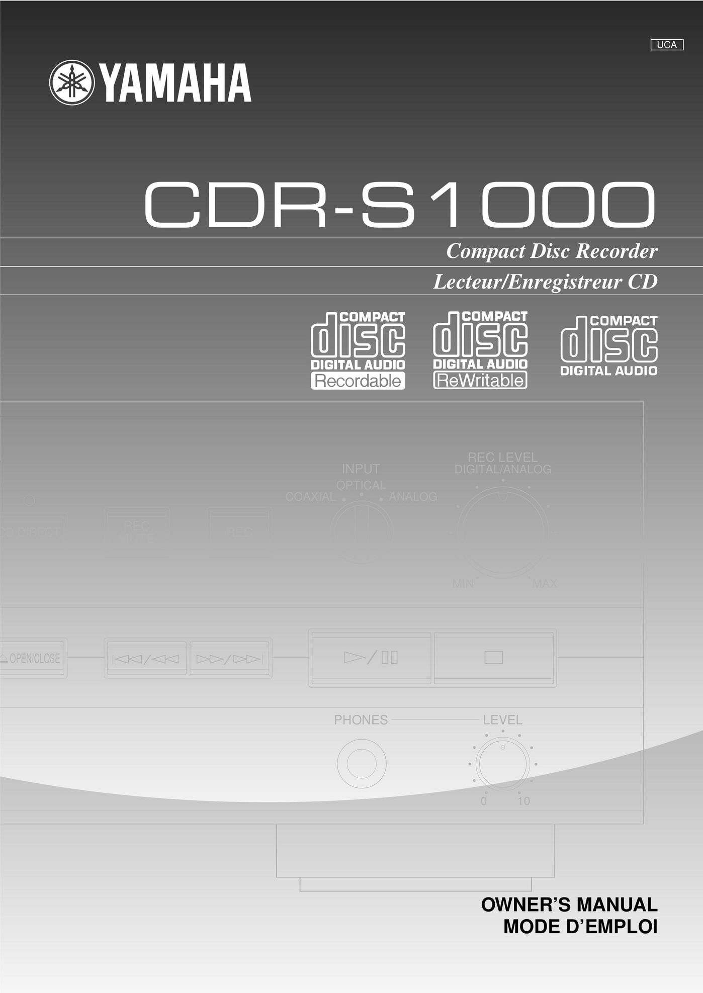 Yamaha CDR-S1000 Stereo System User Manual