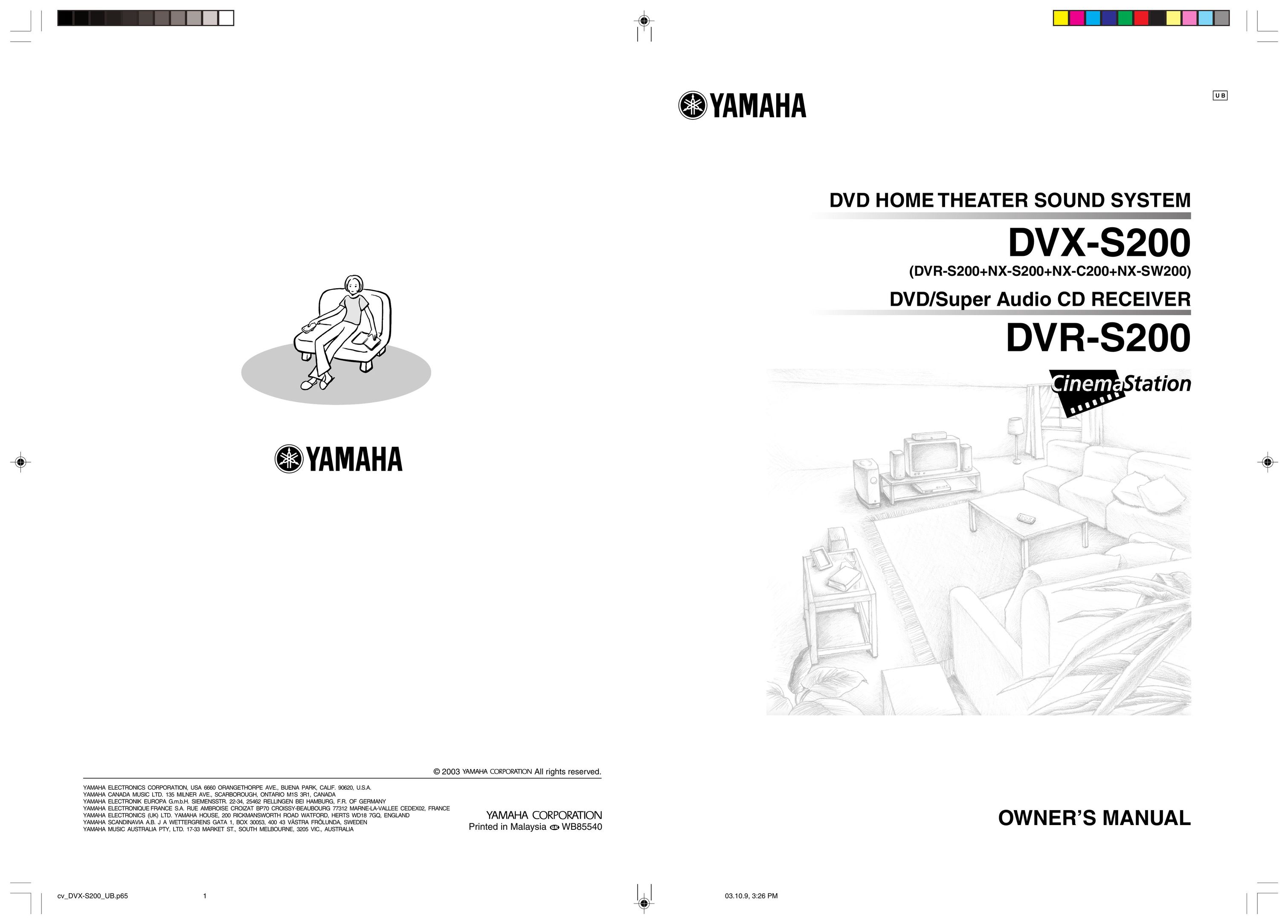 Yamaha DVR-S200 Stereo System User Manual