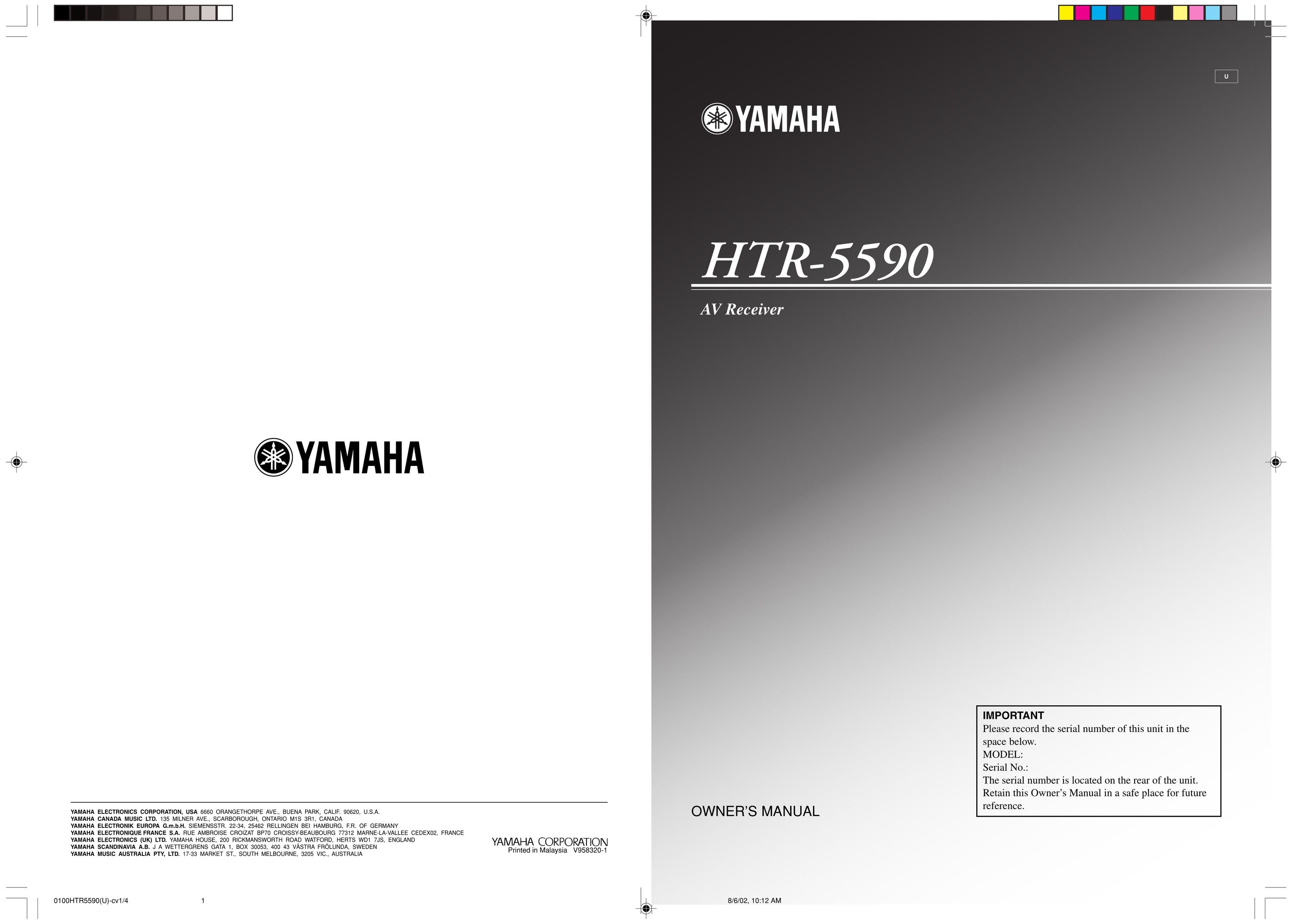 Yamaha HTR-5590 Stereo System User Manual
