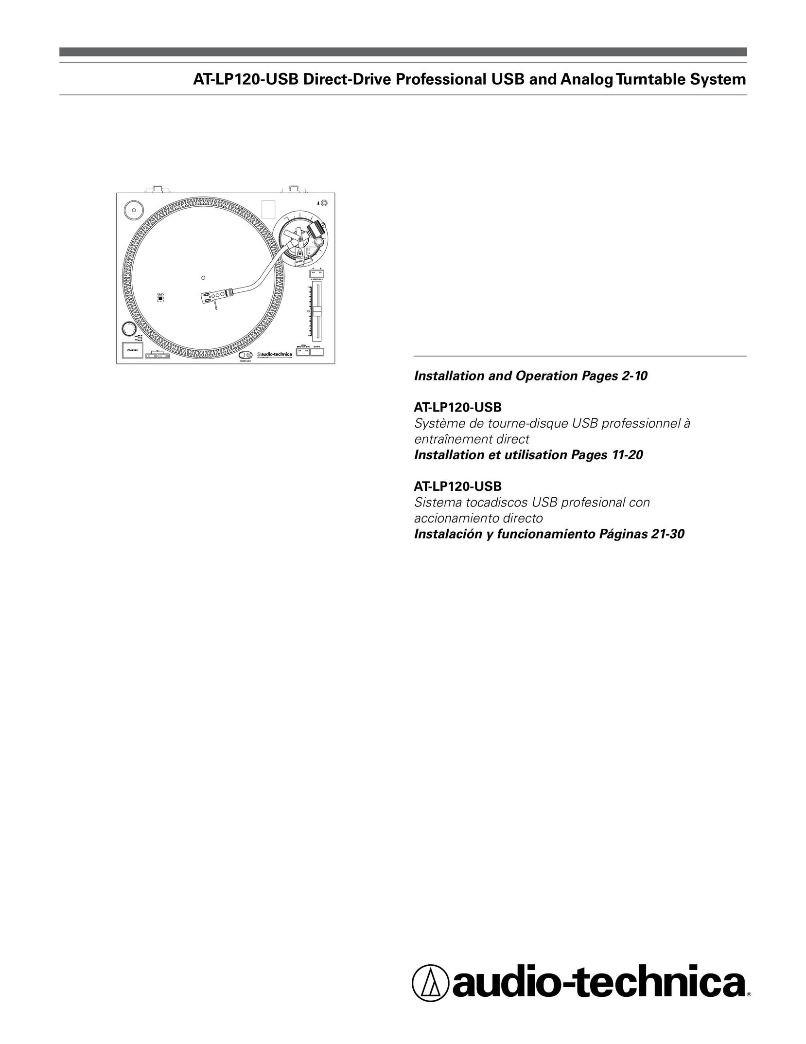 Audio-Technica AT-LP120-USB Turntable User Manual