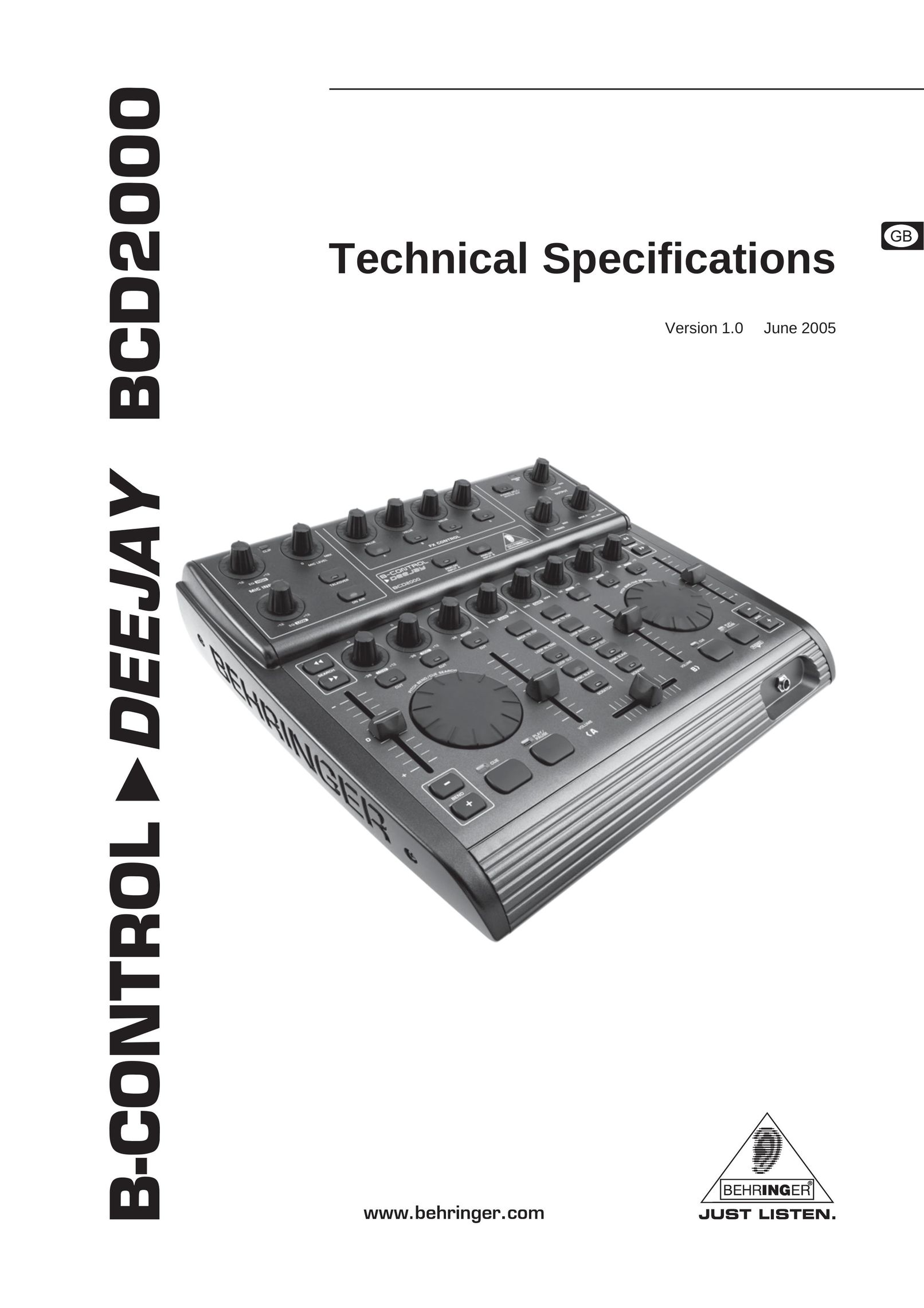 Behringer BCD2000 Turntable User Manual