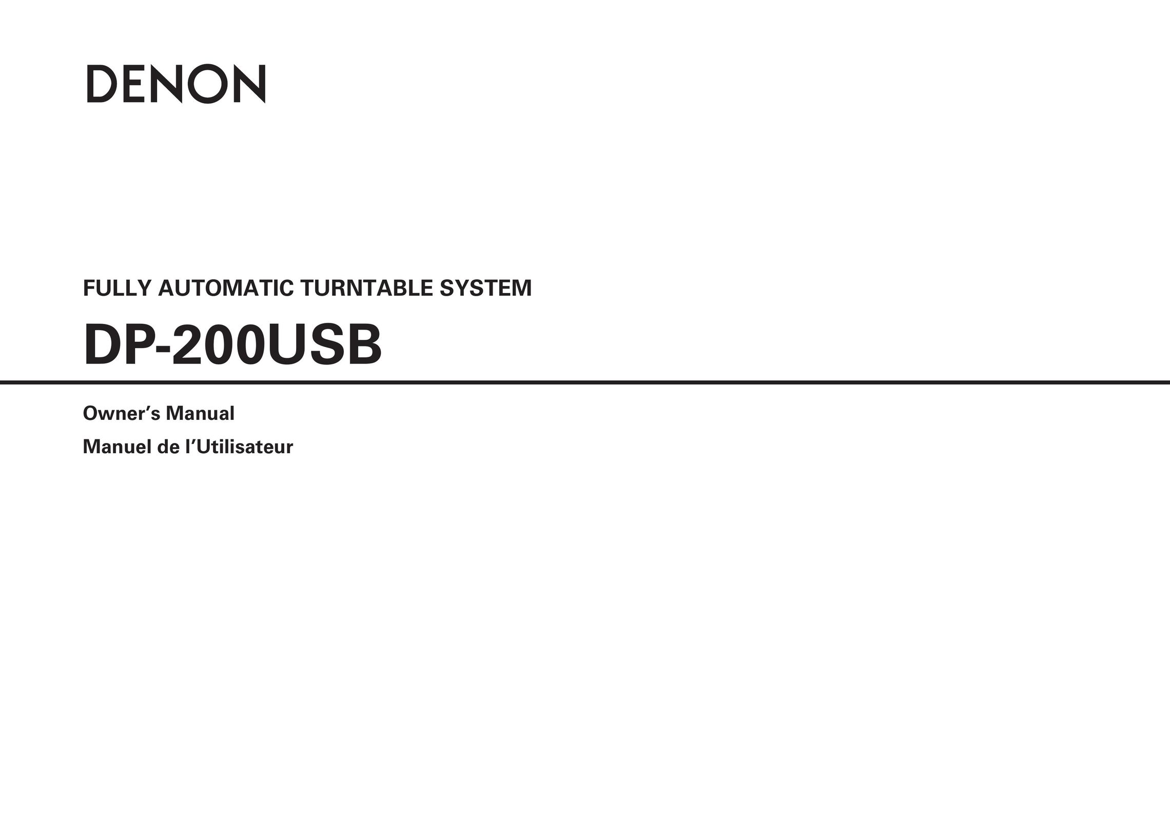 Denon DP200USB Turntable User Manual