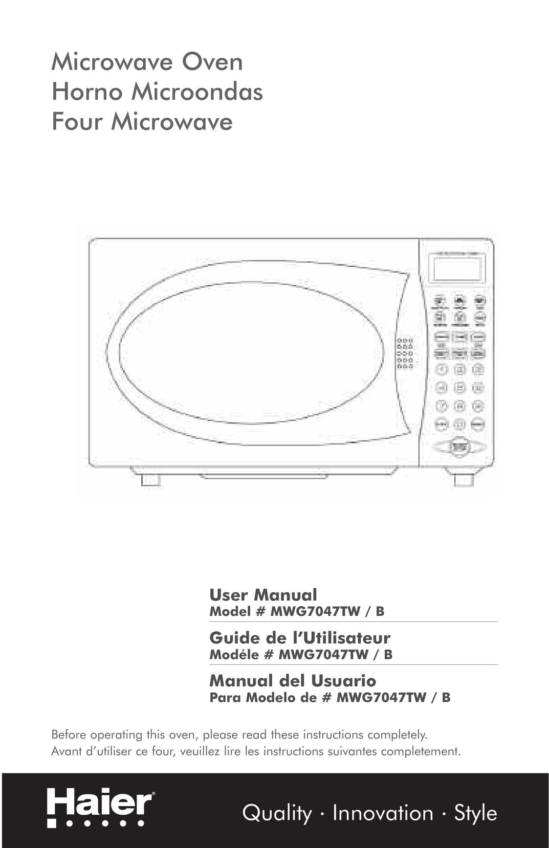 Haier MWG7047TW / B Turntable User Manual