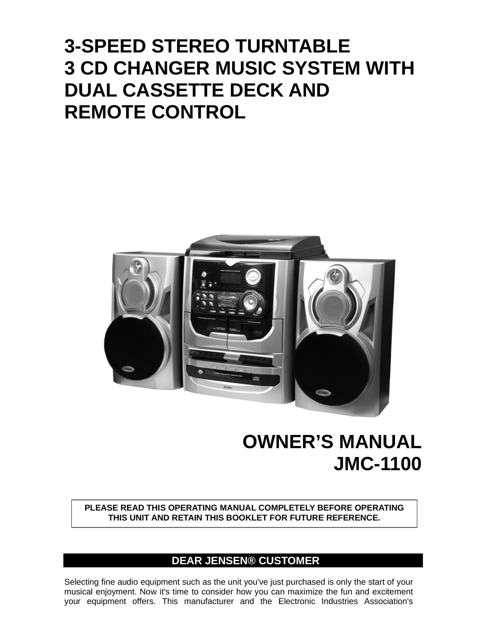 Jensen JMC-1100 Turntable User Manual