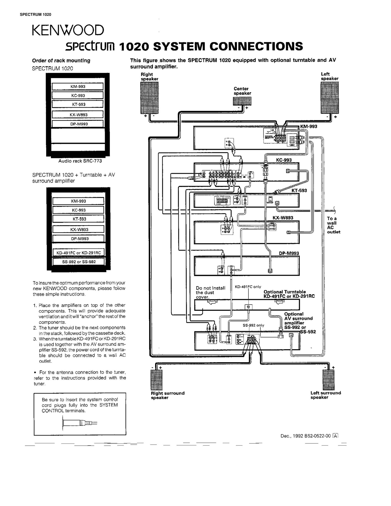 Kenwood KD491FC Turntable User Manual