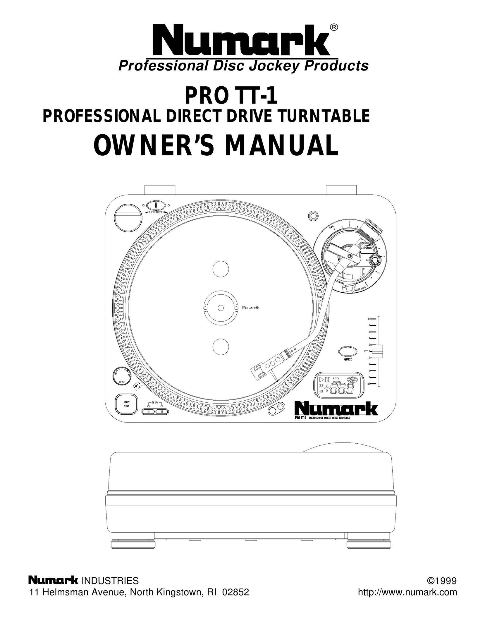 Numark Industries PRO TT-1 Turntable User Manual