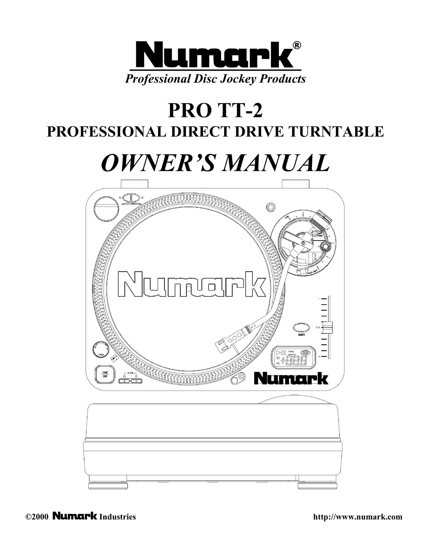 Numark Industries PRO TT-2 Turntable User Manual
