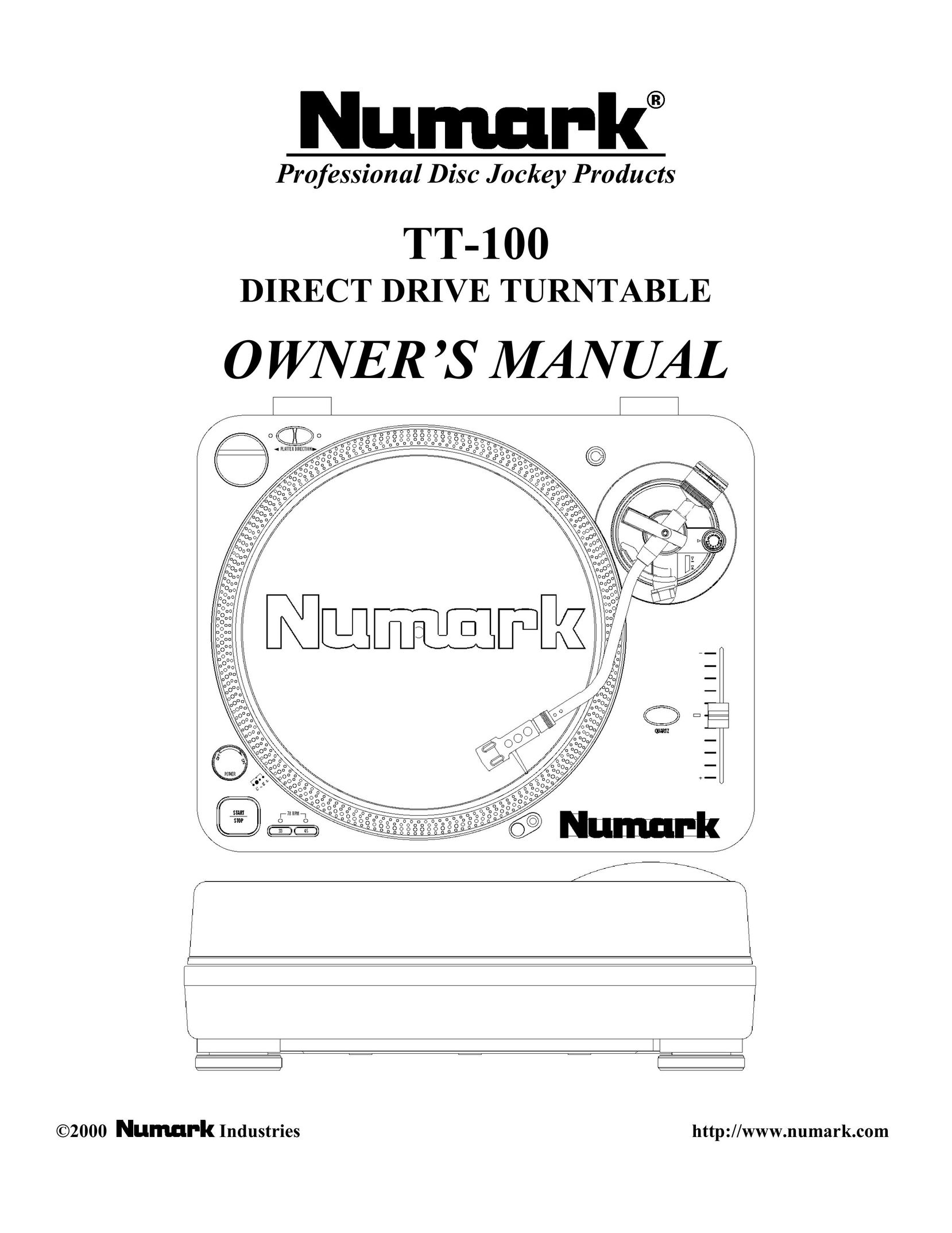 Numark Industries TT-100 Turntable User Manual