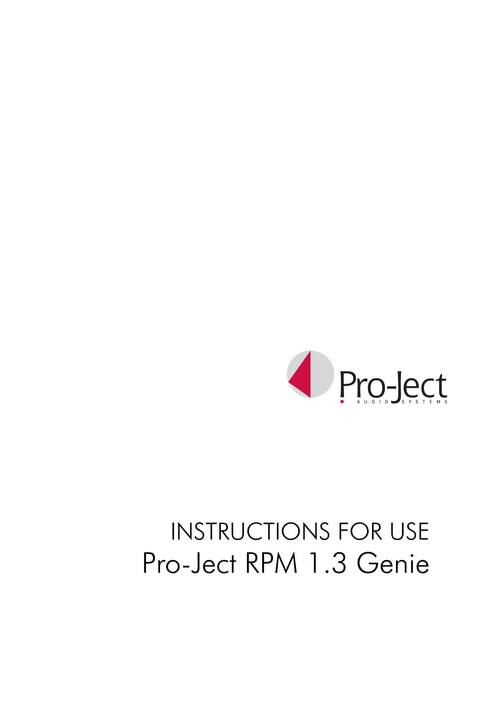 Pro-Ject Pro-Ject RPM 1.3 Genie Turntable User Manual
